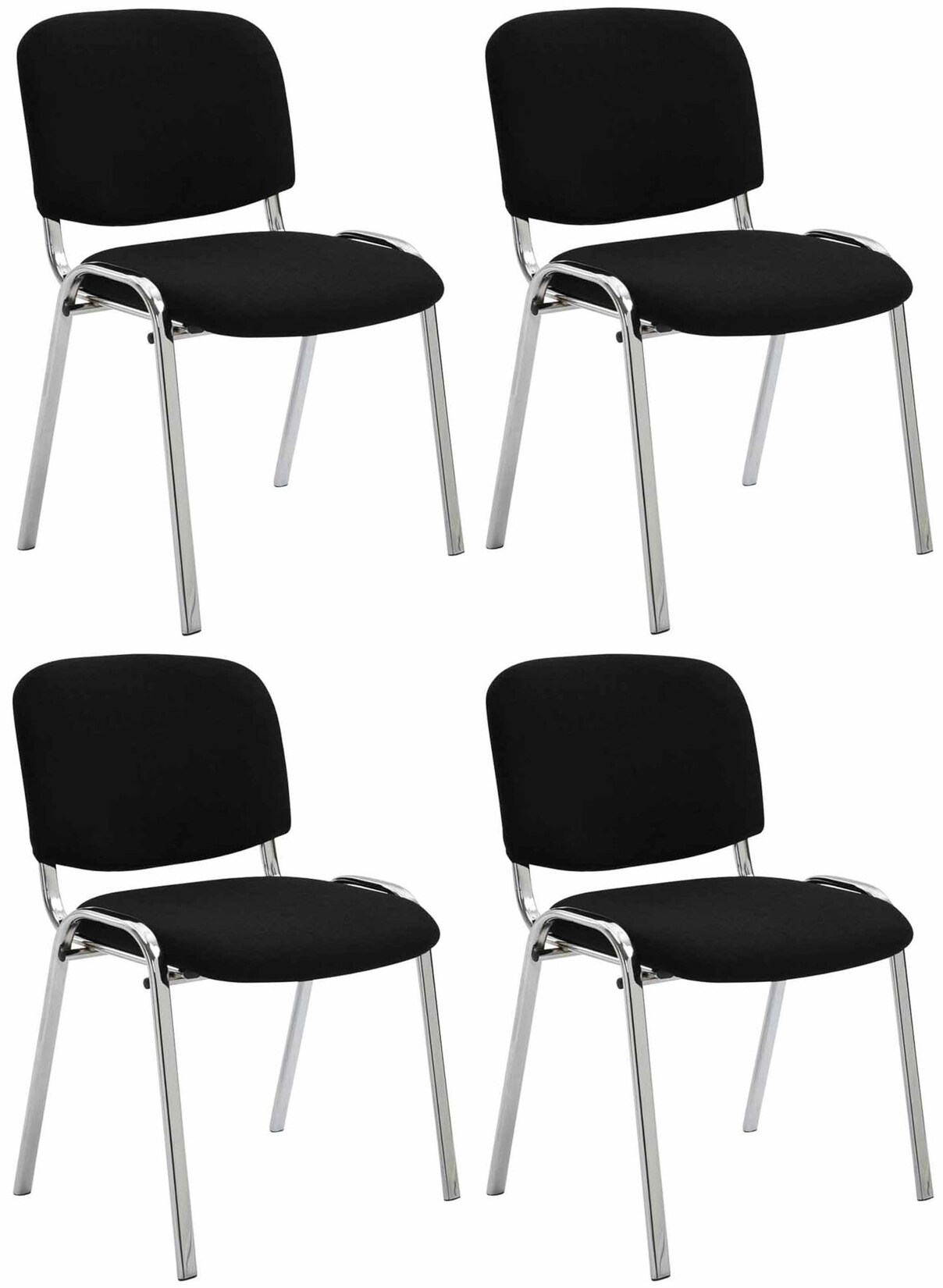 CLP 4er Set Stühle Ken C Stoff - Farbe: schwarz