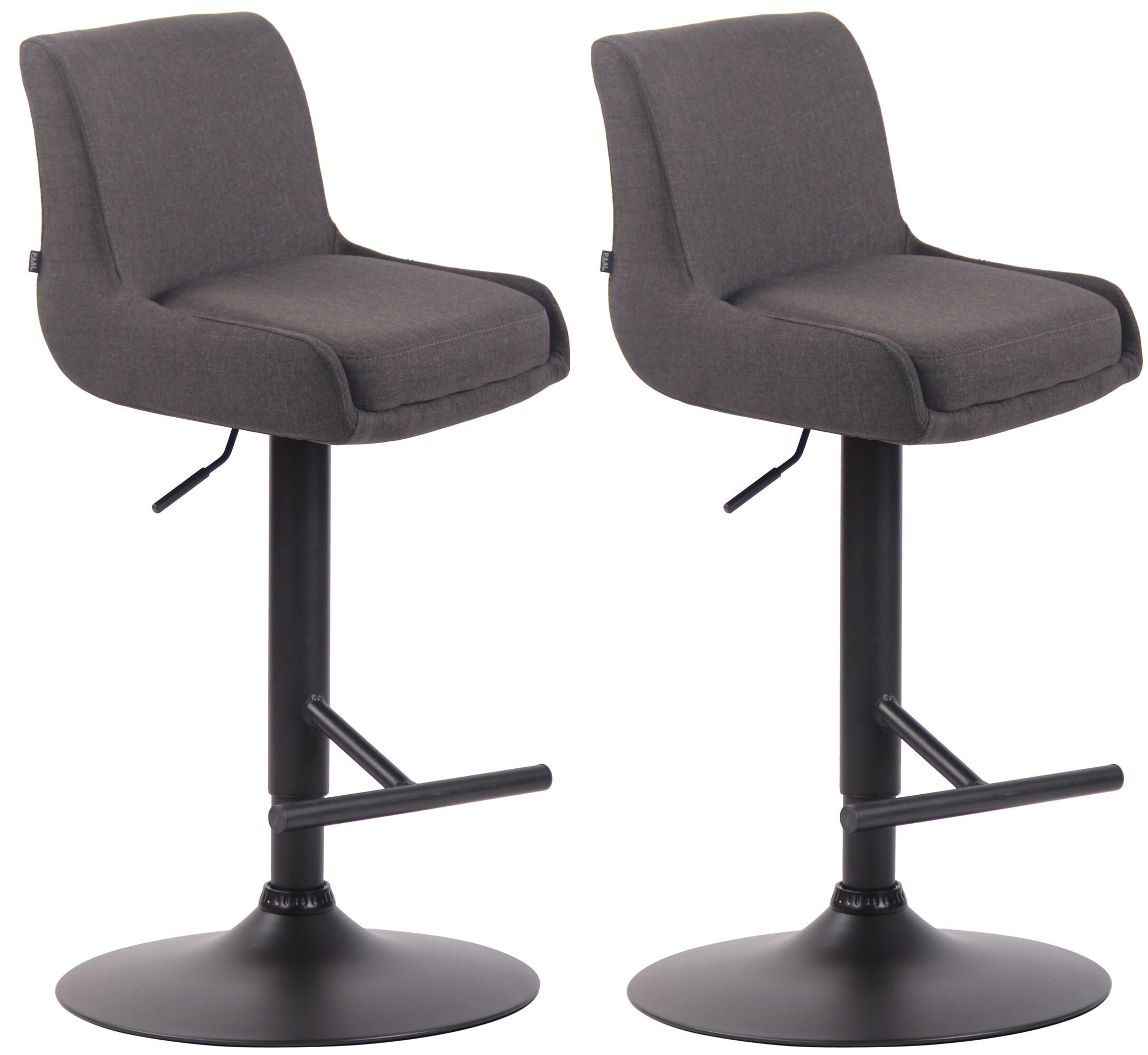 CLP 2er Set Barhocker Club Mit Stoffbezug I Thekenhocker Mit Fu&szlig;st&uuml;tze I H&ouml;henverstellbarer Barstuhl 