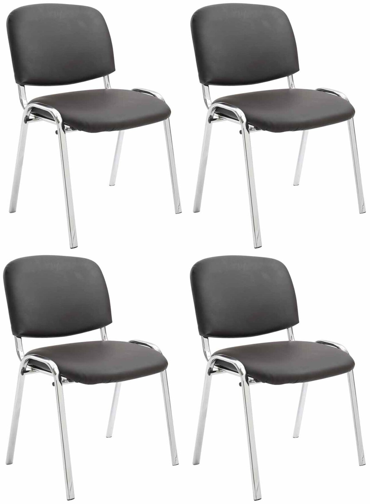 CLP 4er Set Stühle Ken C Kunstleder Farbe: braun