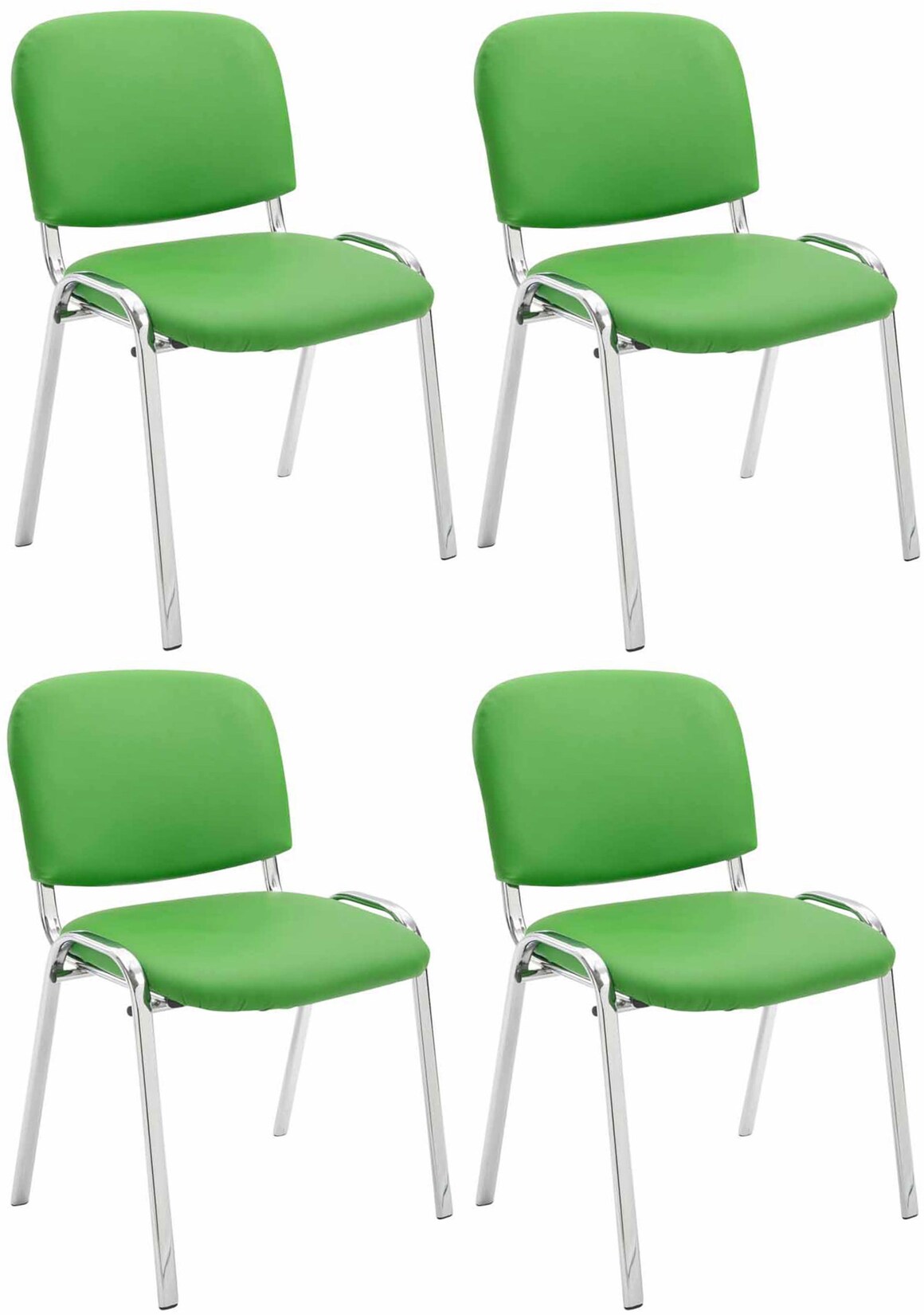 CLP 4er Set Stühle Ken C Kunstleder Farbe: grün