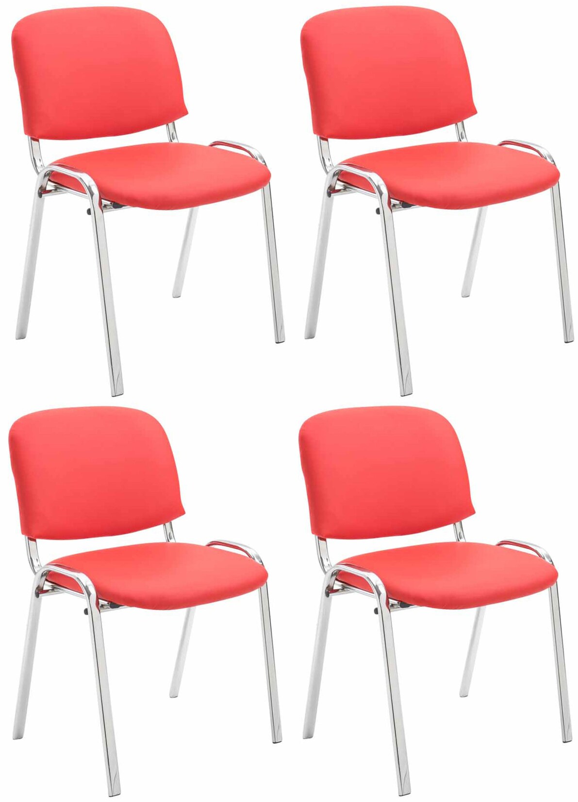 CLP 4er Set Stühle Ken C Kunstleder Farbe: rot