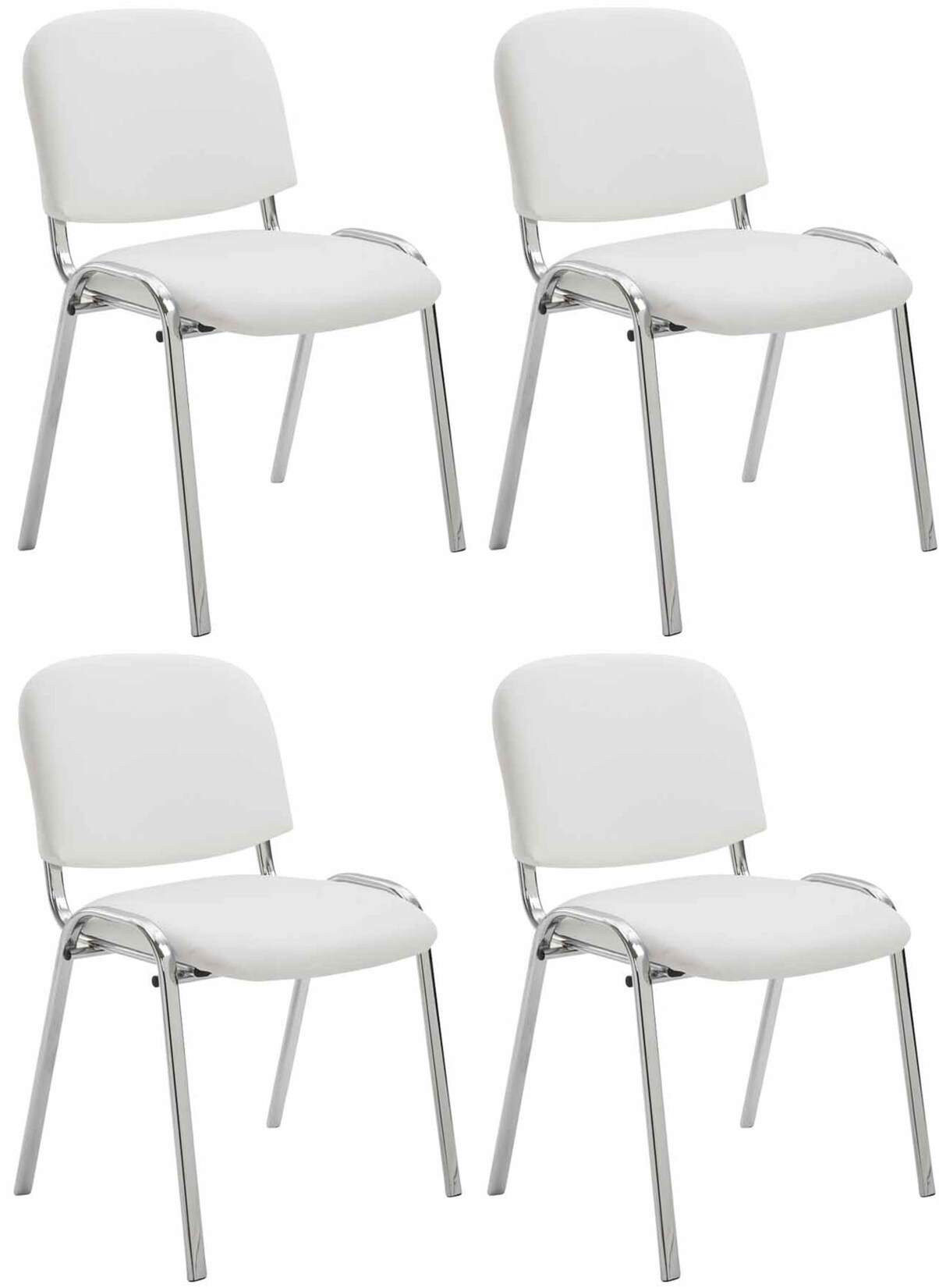 CLP 4er Set Stühle Ken C Kunstleder Farbe: weiß