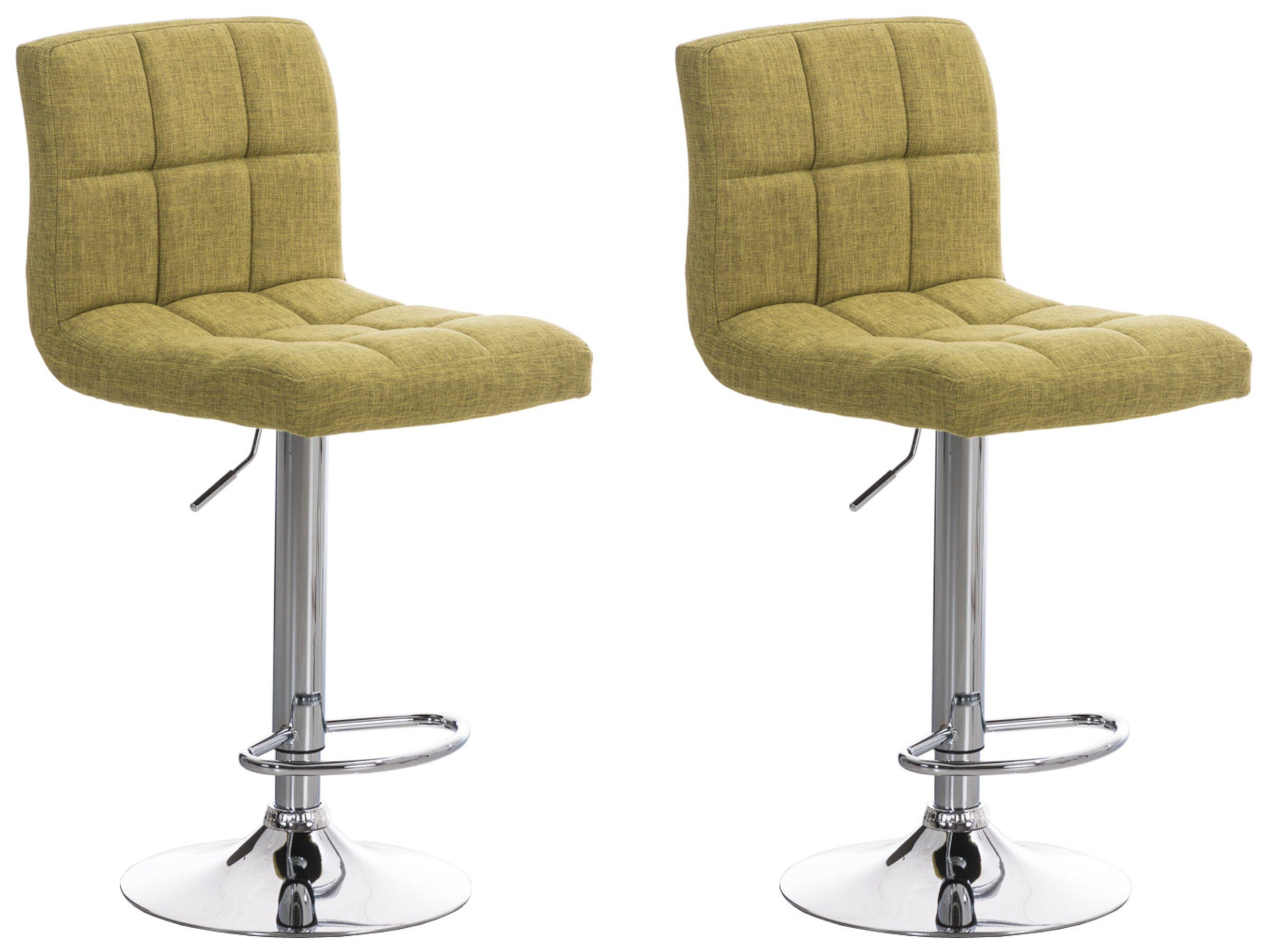 CLP 2er Set Barhocker Peru Mit Stoffbezug I Drehbare, H&ouml;henverstellbare Barst&uuml;hle Mit Lehne & Metallgestell In Chrom-Optik 