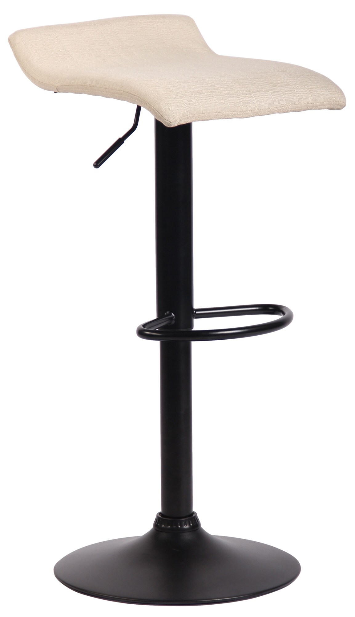 CLP Barhocker DYN V2 Stoff I H&ouml;henverstellbarer Thekenhocker mit Fu&szlig;st&uuml;tze I Tresenhocker mit Trompetenfu&szlig; 