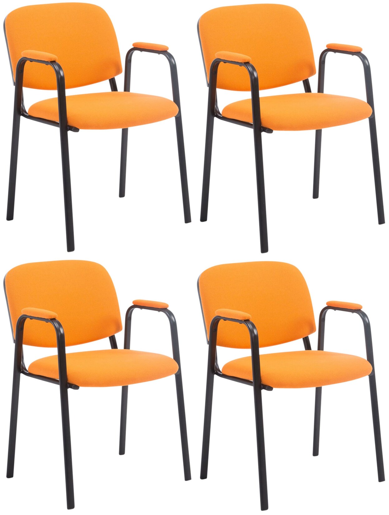 CLP 4er Set Besucherstühle Ken PRO Stoff Farbe: orange