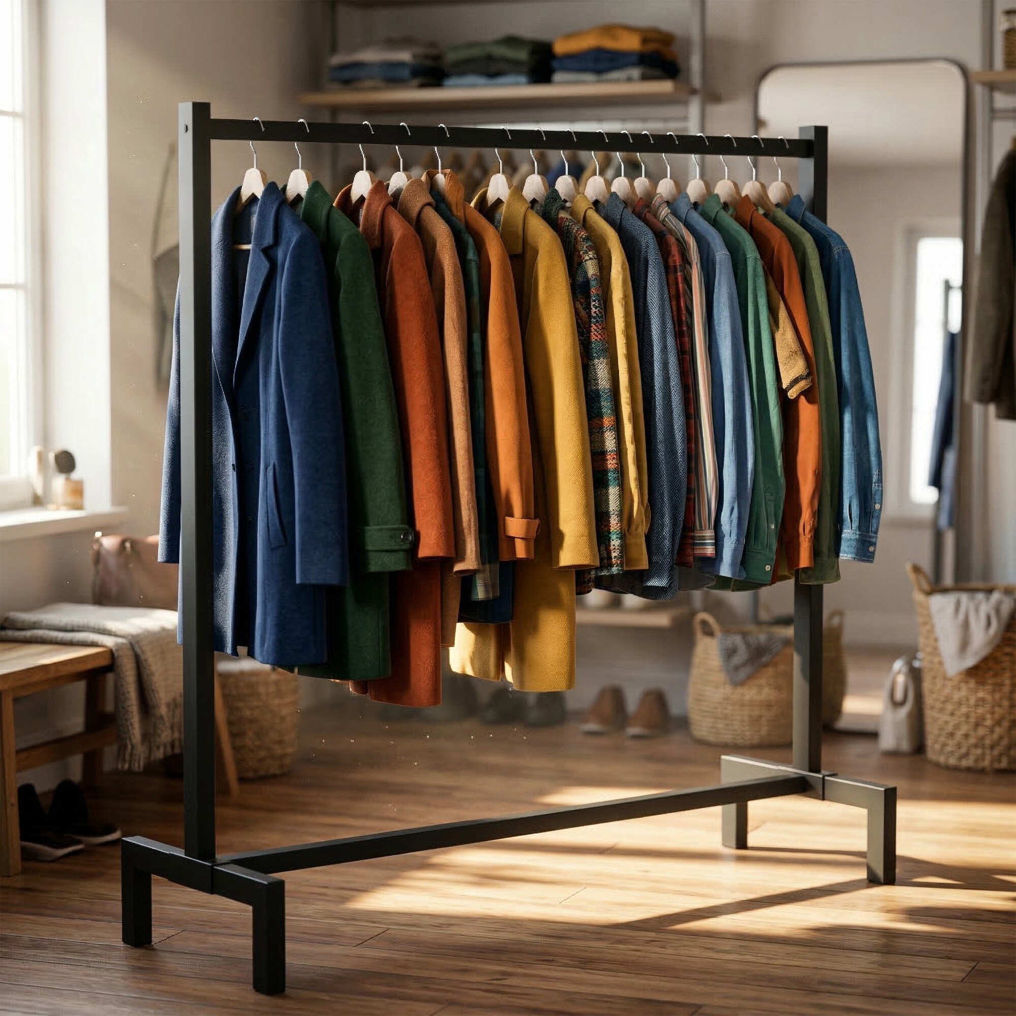 CLP Melva Garderobenständer Metall, Kleiderständer stabil im Industrial Look mit 1 Stange, robust für Flur oder Büro bei Marktkauf online bestellen