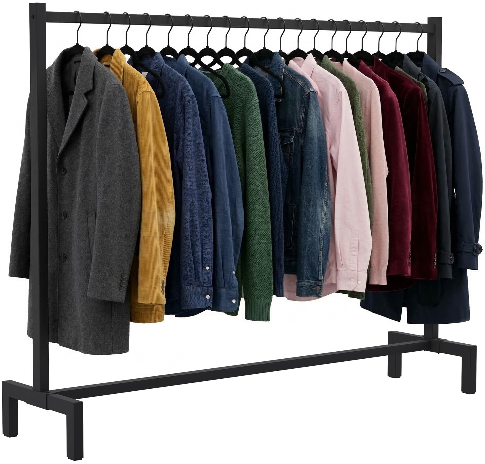CLP Kleiderständer Melva 150x38x120 Farbe: schwarz, Größe: 150x38x120