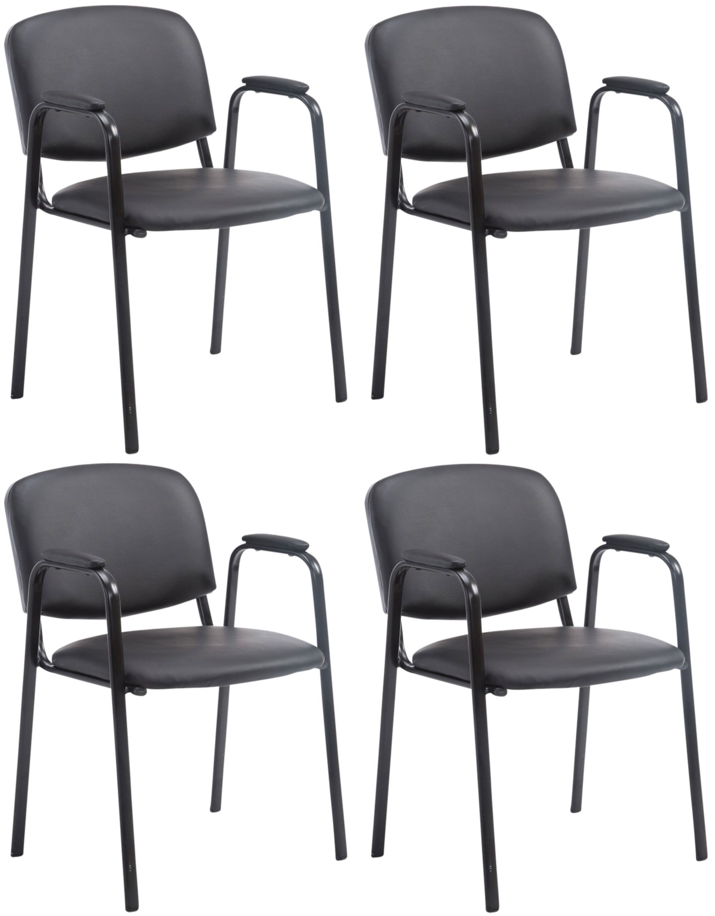 Topsit Besucherstühle 8er Set Bordeaux - Stapelbare Konferenzstühle