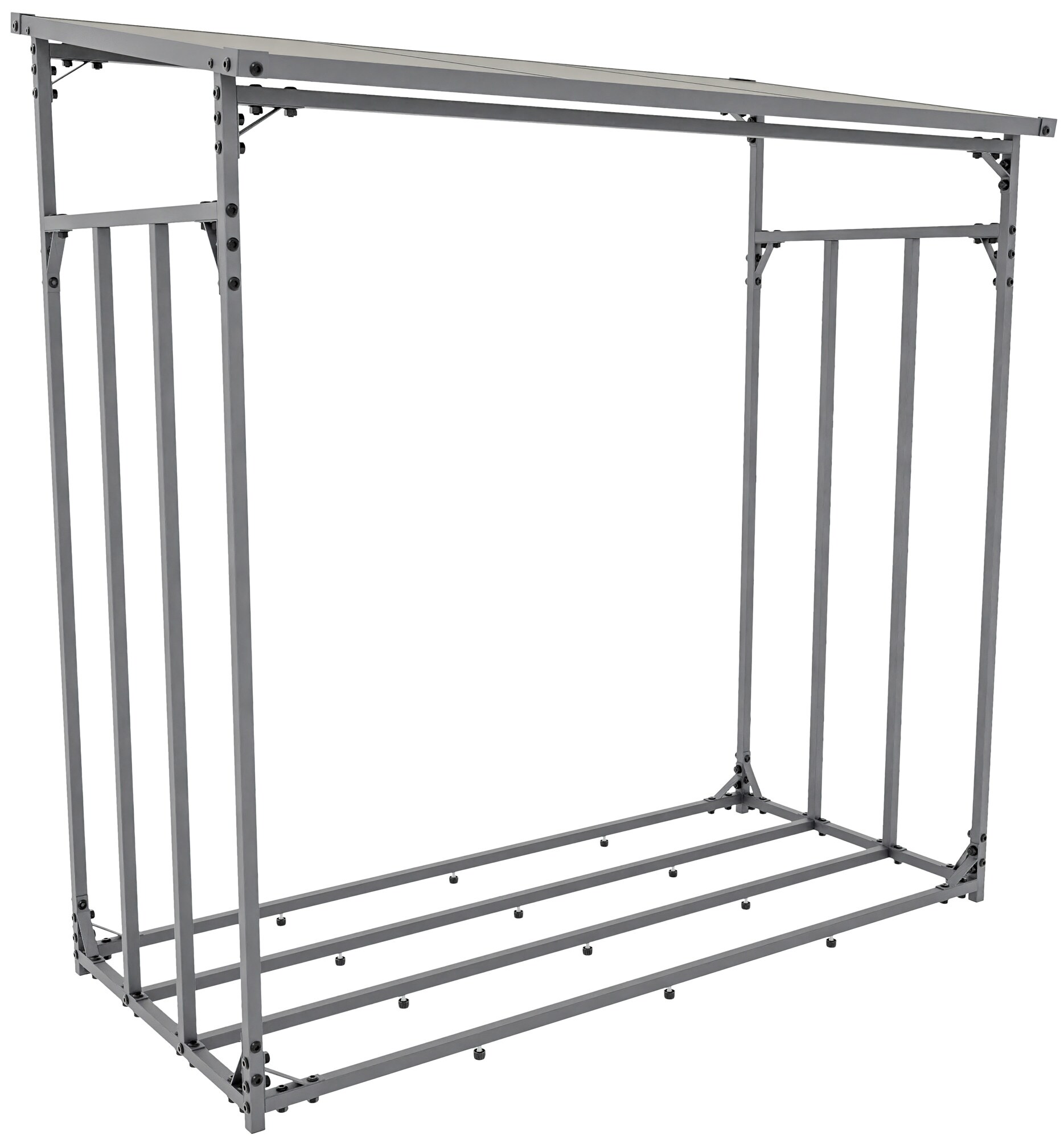 CLP Kaminholzunterstand Ruston Aluminium I Kaminholzregal Anthrazit I Holzlager Aus Aluminium I Feuerholzregal F&uuml;r Au&szlig;en 