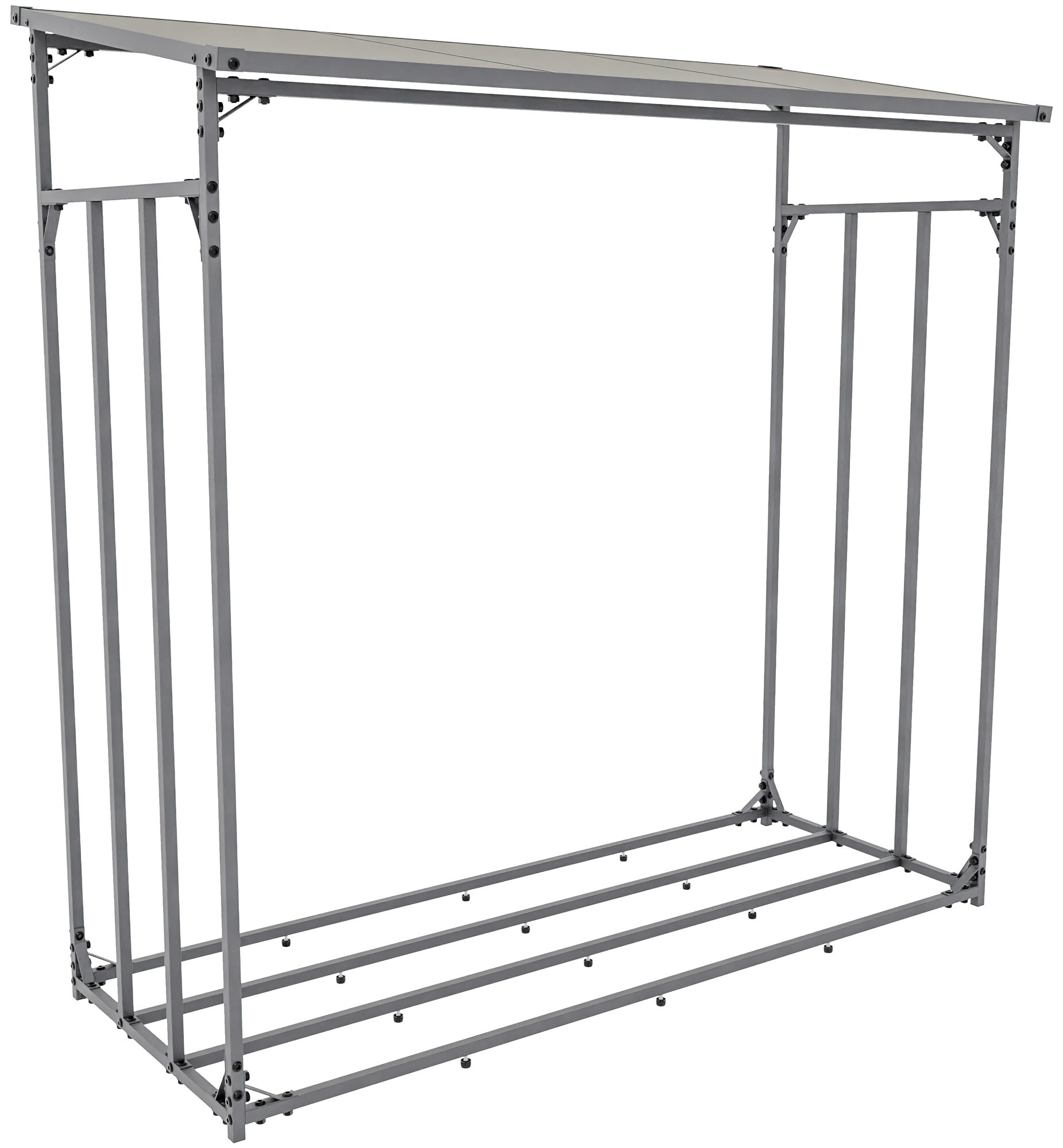 CLP Kaminholzunterstand Ruston Aluminium I Kaminholzregal Anthrazit I Holzlager Aus Aluminium I Feuerholzregal F&uuml;r Au&szlig;en 