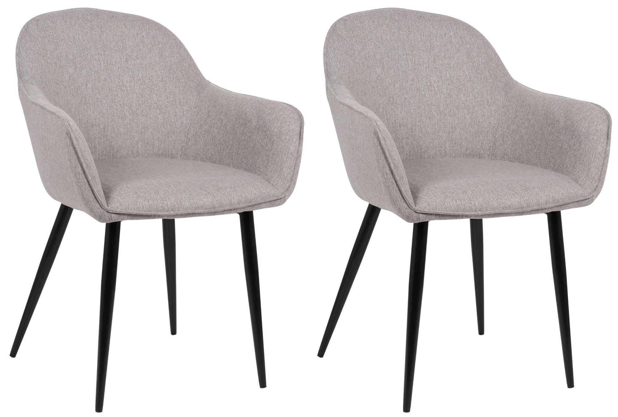 CLP 2er Set Esszimmerst&uuml;hle Boise Mit Stoffbezug I Polsterst&uuml;hle Mit Robustem Metallgestell & Bodenschonern 