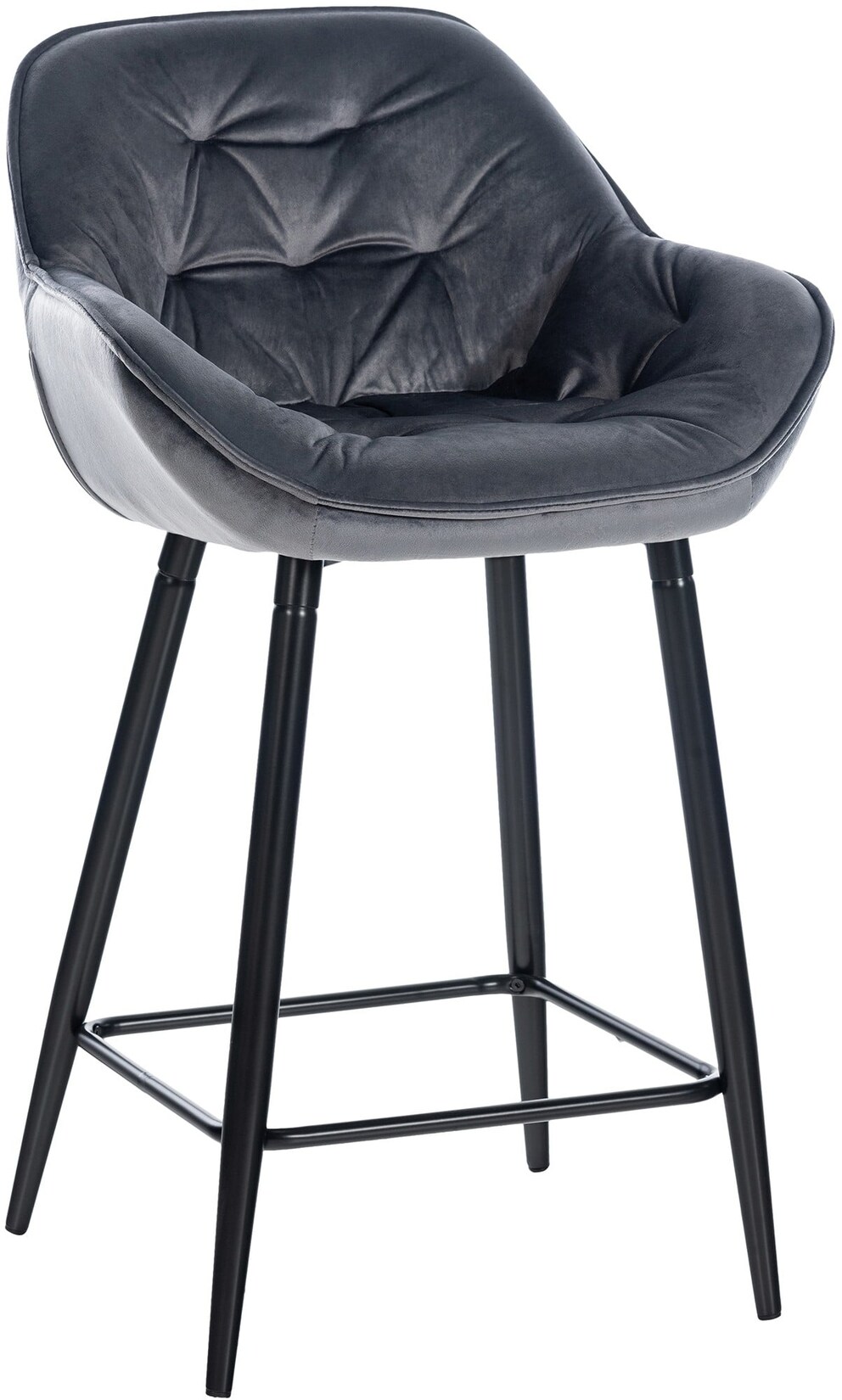 CLP Barhocker Gibson Samt Farbe: dunkelgrau, Material: Samt