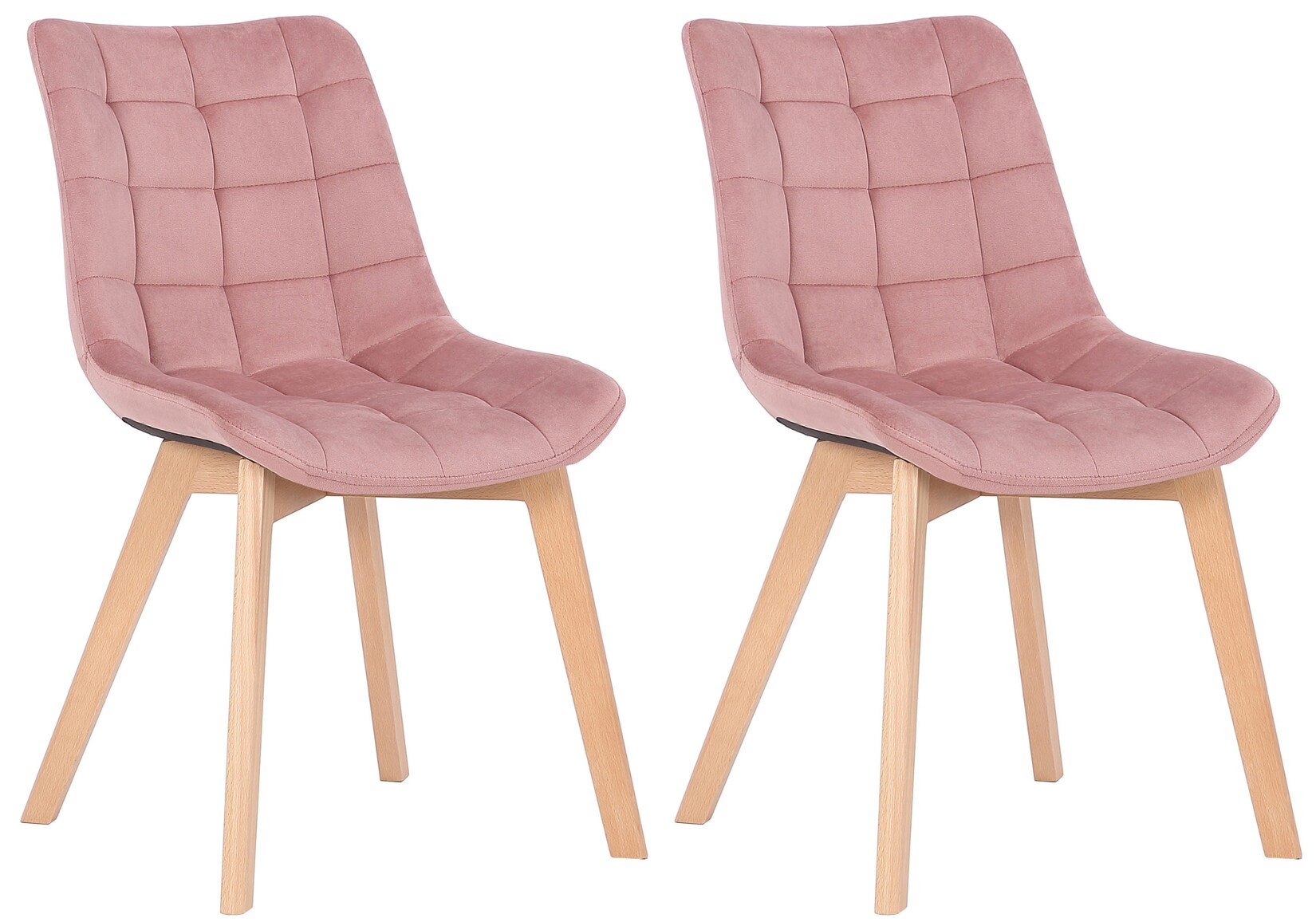 CLP 2er Set Esszimmerstühle Passaic Samt Farbe: pink