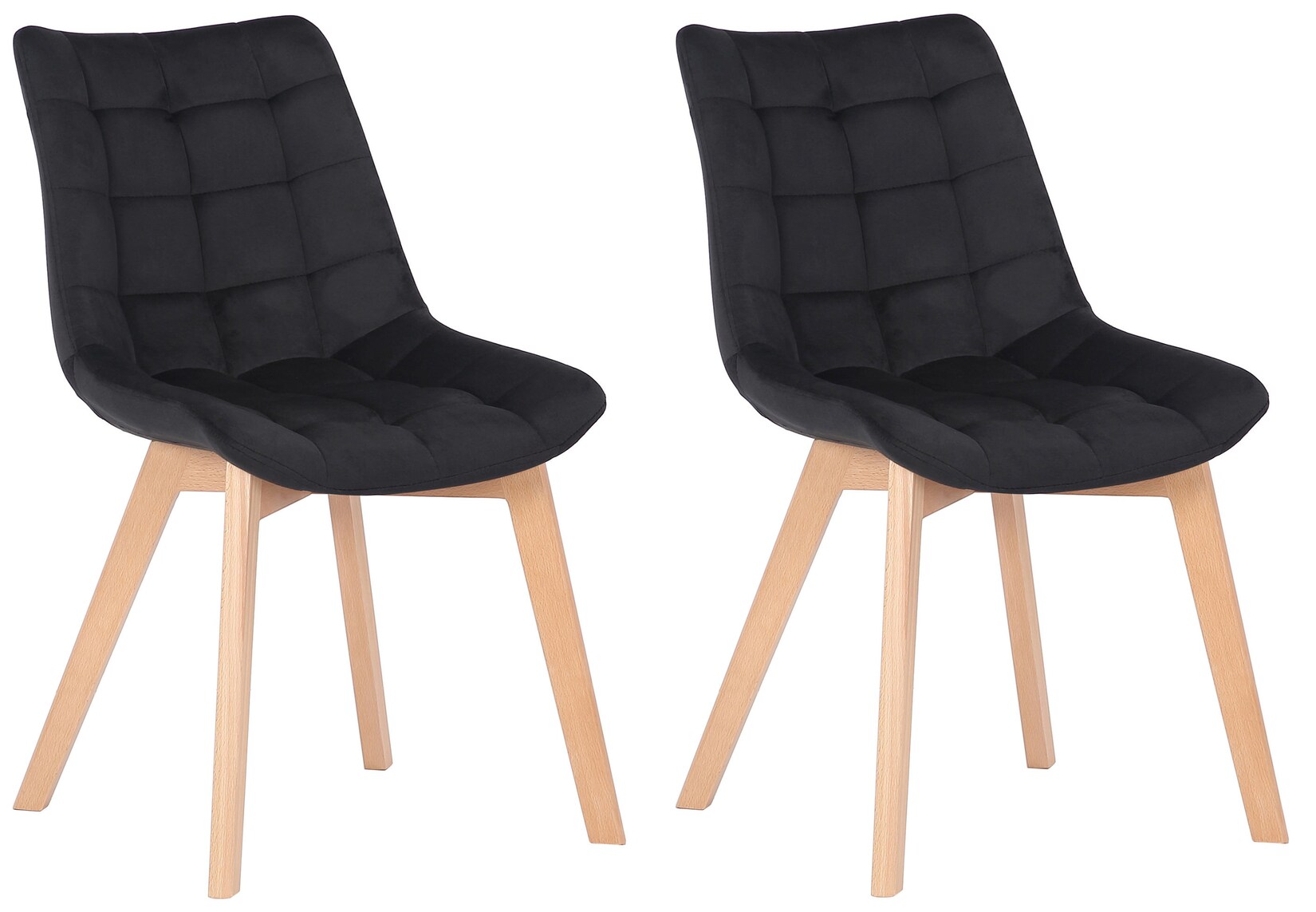 CLP 2er Set Esszimmerstühle Passaic Samt Farbe: schwarz
