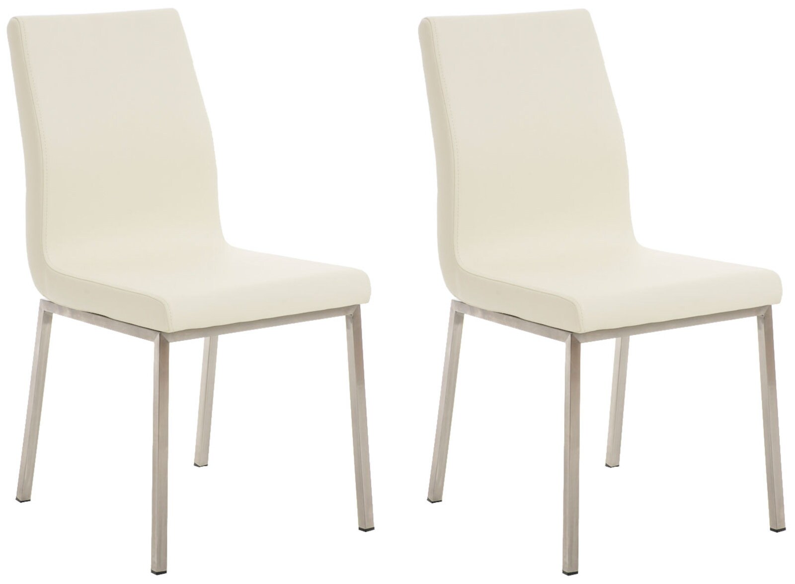 CLP 2er Set Esszimmerstühle Colmar Mit Pflegeleichtem Kunstledersitz I Gepolsterte Lehnstühle Mit Edelstahlgestell