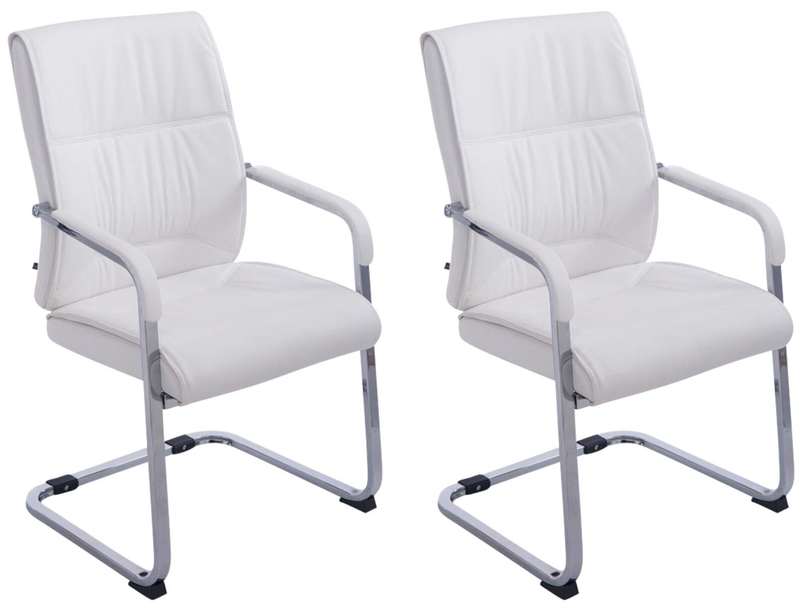 CLP 2er Set Freischwinger XXL Anubis Mit Kunstlederbezug I Pflegeleichte Konferenzst&uuml;hle Mit Armlehne 