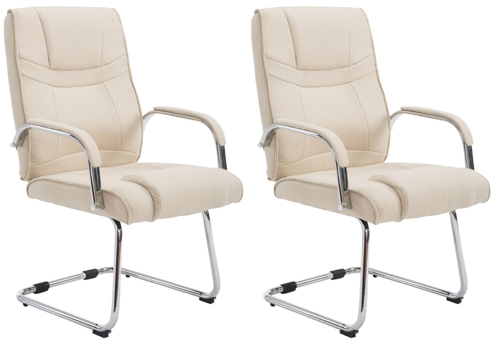 CLP 2er Set Freischwinger Attila Mit Metallgestell & Armlehne I B&uuml;rost&uuml;hle Mit Stoffbezug, Polsterung & 180 KG Belastbar 