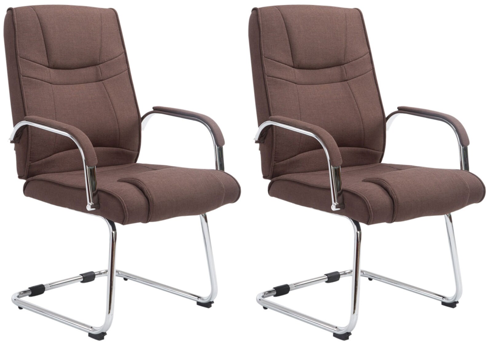 CLP 2er Set Freischwinger Attila Mit Metallgestell & Armlehne I B&uuml;rost&uuml;hle Mit Stoffbezug, Polsterung & 180 KG Belastbar 