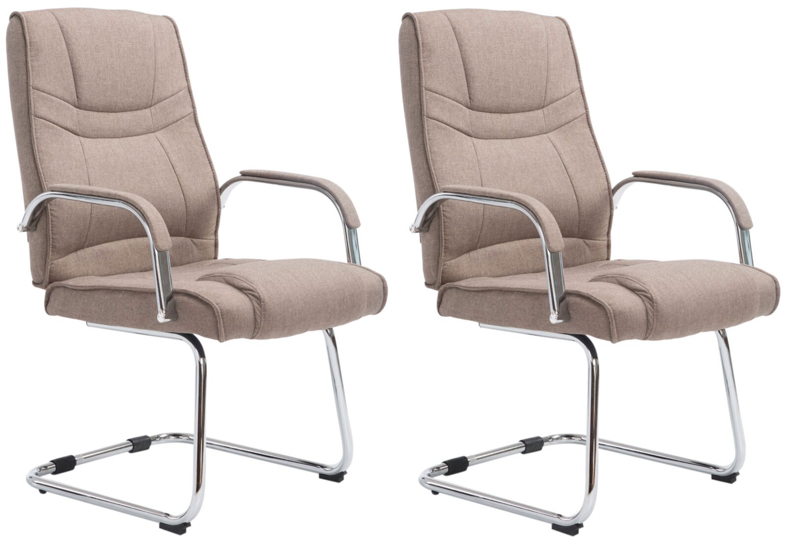 CLP 2er Set Freischwinger Attila Mit Metallgestell & Armlehne I B&uuml;rost&uuml;hle Mit Stoffbezug, Polsterung & 180 KG Belastbar 