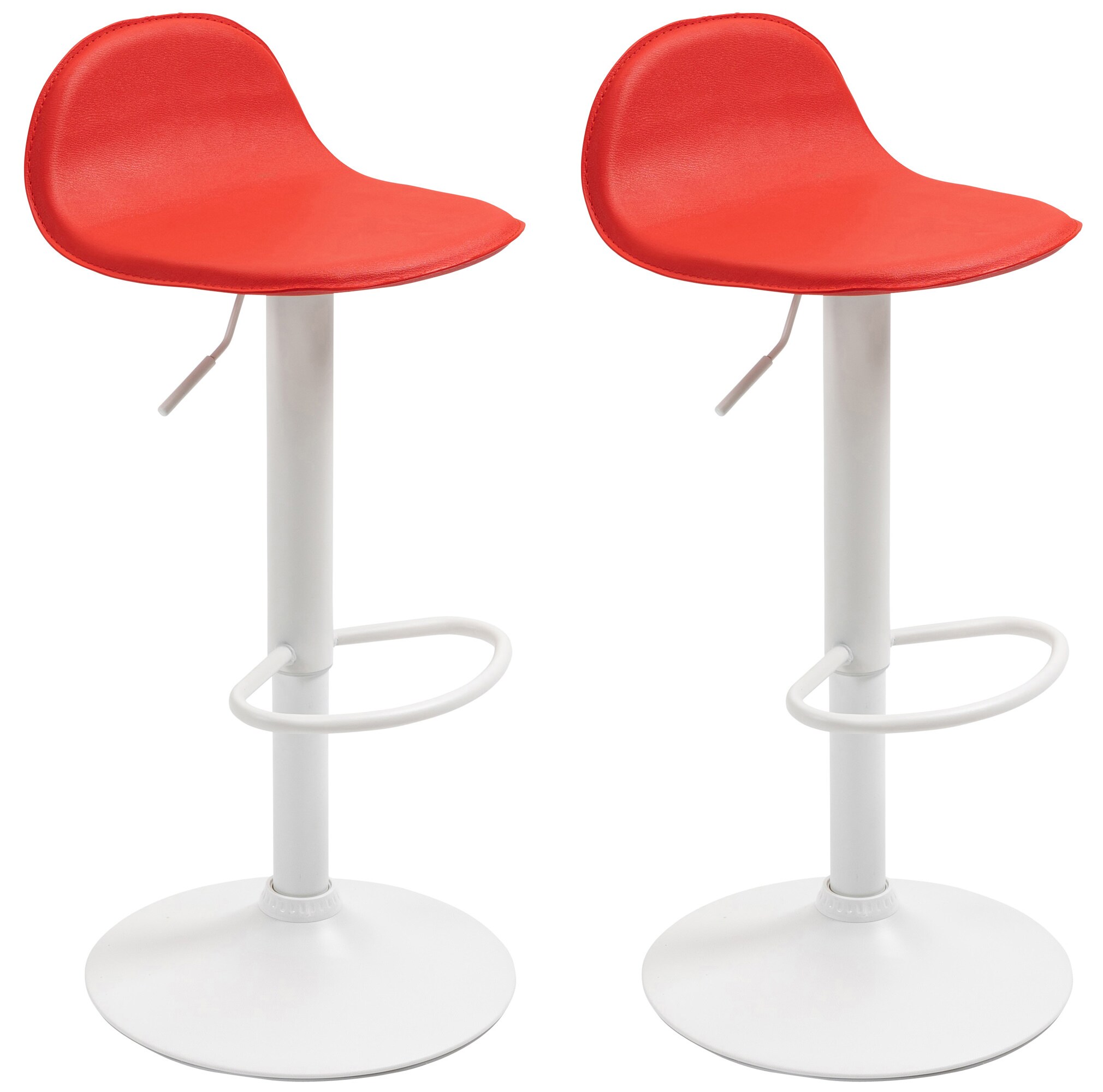 CLP 2er Set Barhocker Lana V2 Mit Kunstlederbezug I 2 x H&ouml;henverstellbarer Barstuhl Mit Lehne 