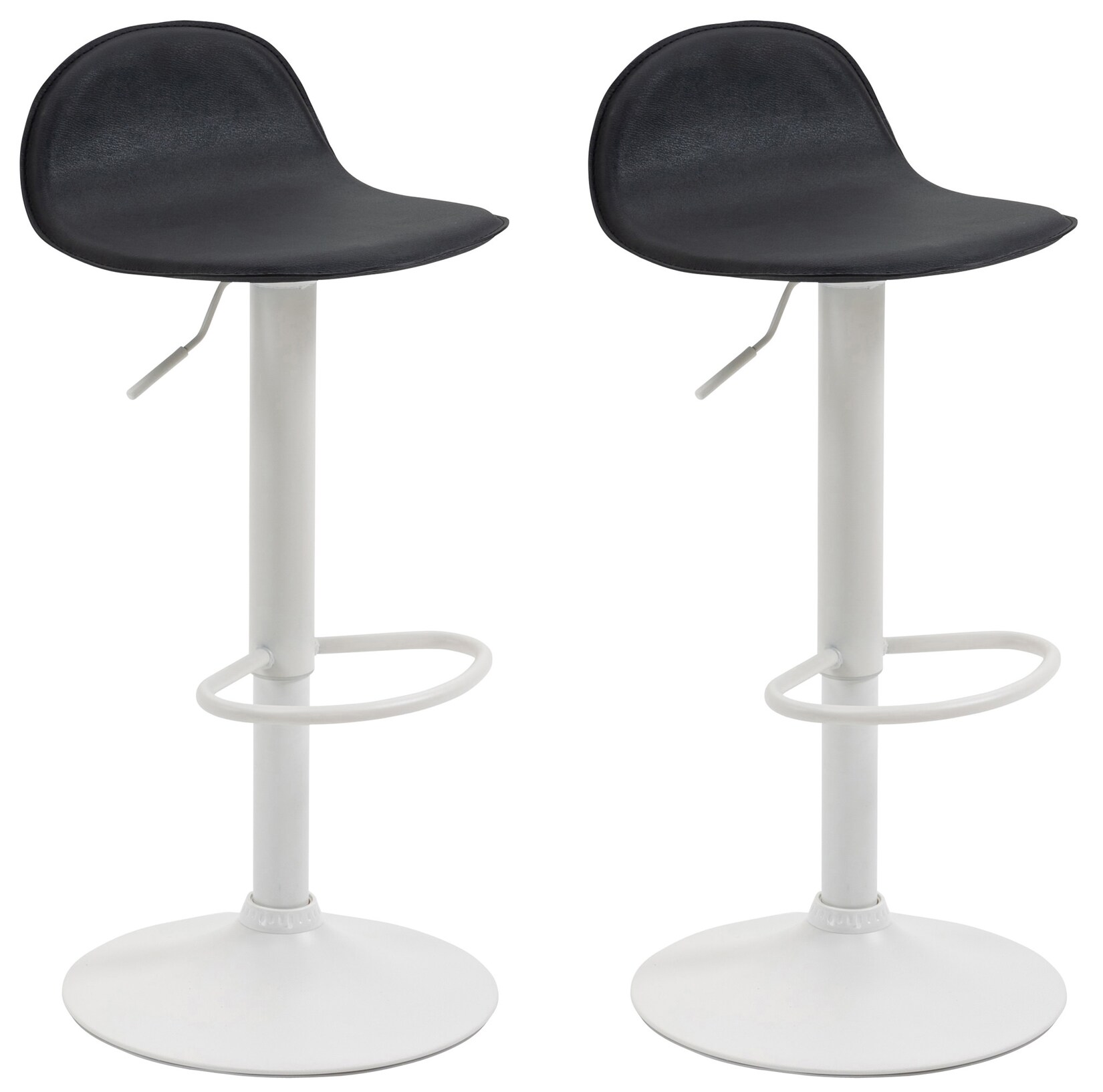 CLP 2er Set Barhocker Lana V2 Mit Kunstlederbezug I 2 x Höhenverstellbarer Barstuhl Mit Lehne