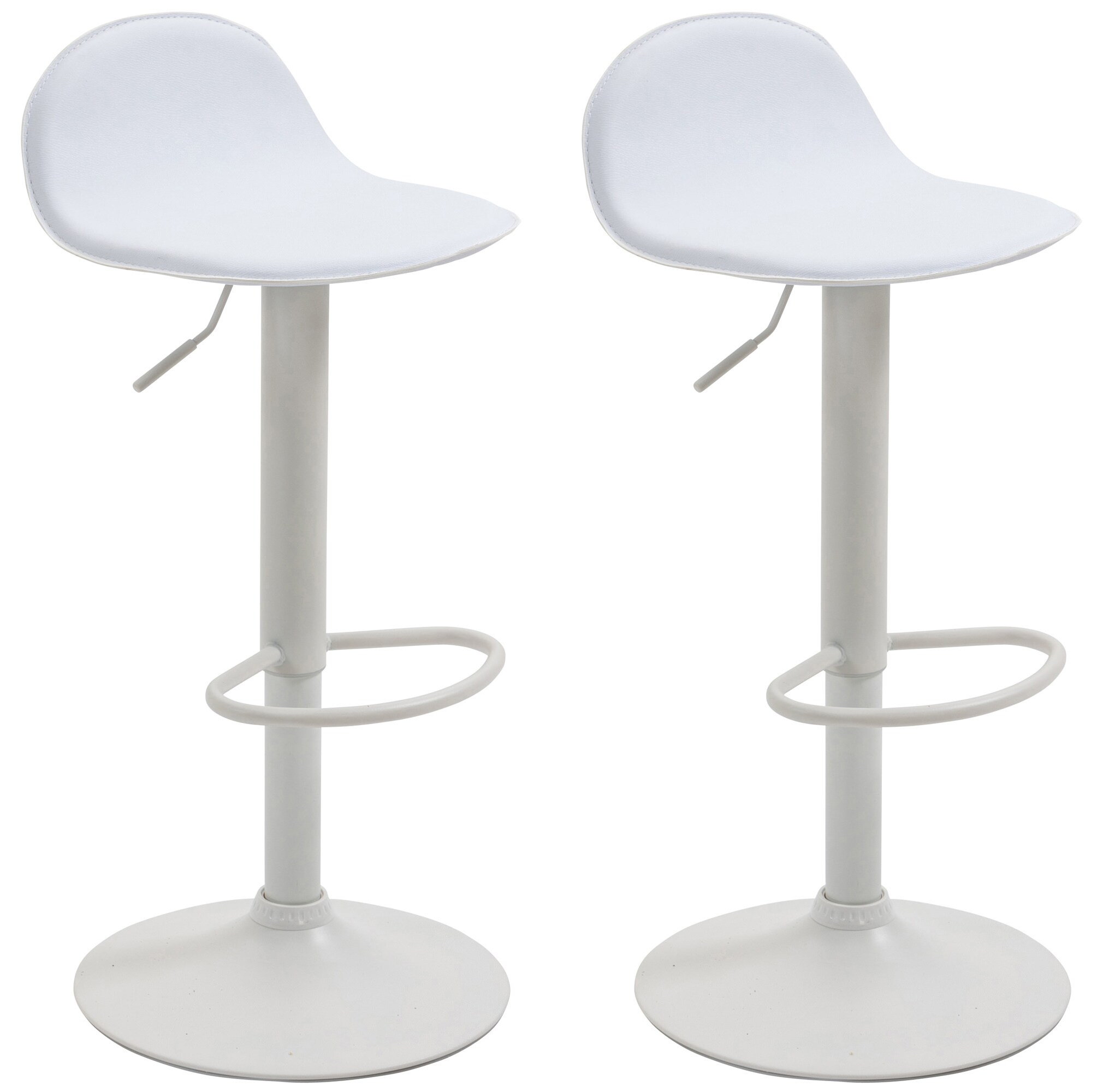 CLP 2er Set Barhocker Lana V2 Mit Kunstlederbezug I 2 x H&ouml;henverstellbarer Barstuhl Mit Lehne 