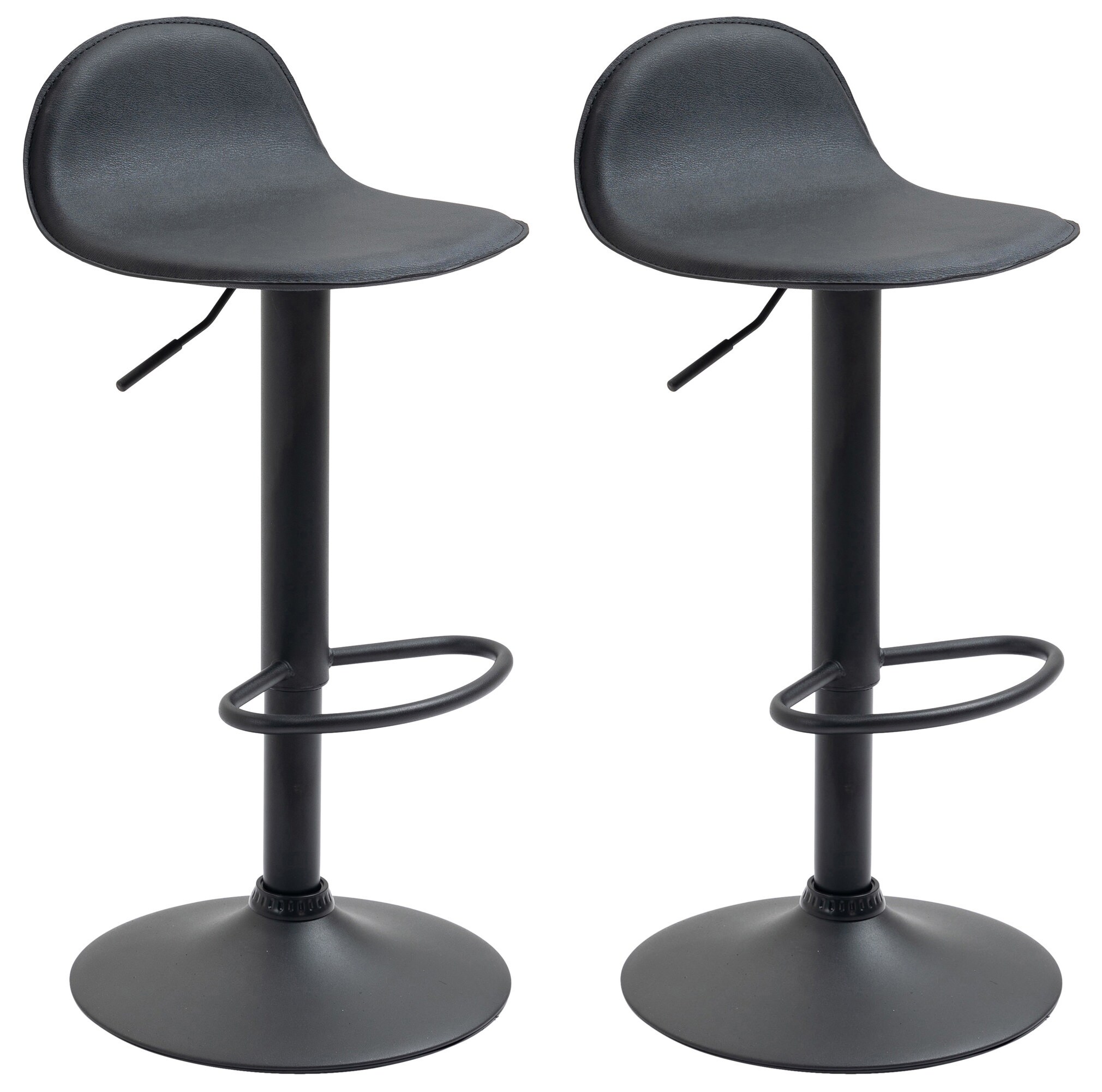 CLP 2er Set Barhocker Lana V2 Mit Kunstlederbezug I 2 x H&ouml;henverstellbarer Barstuhl Mit Lehne 