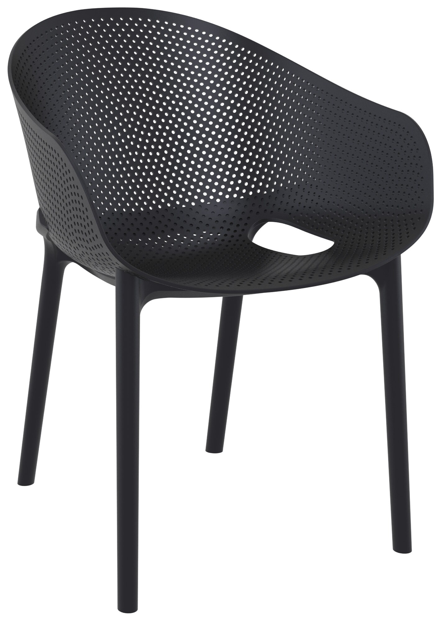 CLP Gartenstuhl/Bistrostuhl stapelbar modern aus Kunststoff, wetterfest mit nicht verstellbaren Armlehnen und R&uuml;ckenlehne, Sky Pro 