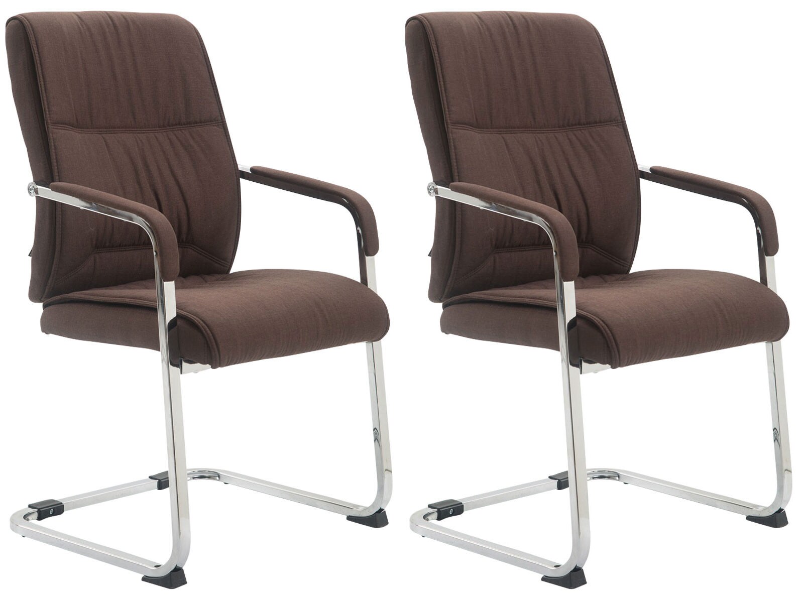 CLP 2er Set XXL-Freischwinger Anubis Mit Gepolsterter Sitzfl&auml;che I Konferenzst&uuml;hle Mit Metallgestell Und Stoffbezug 