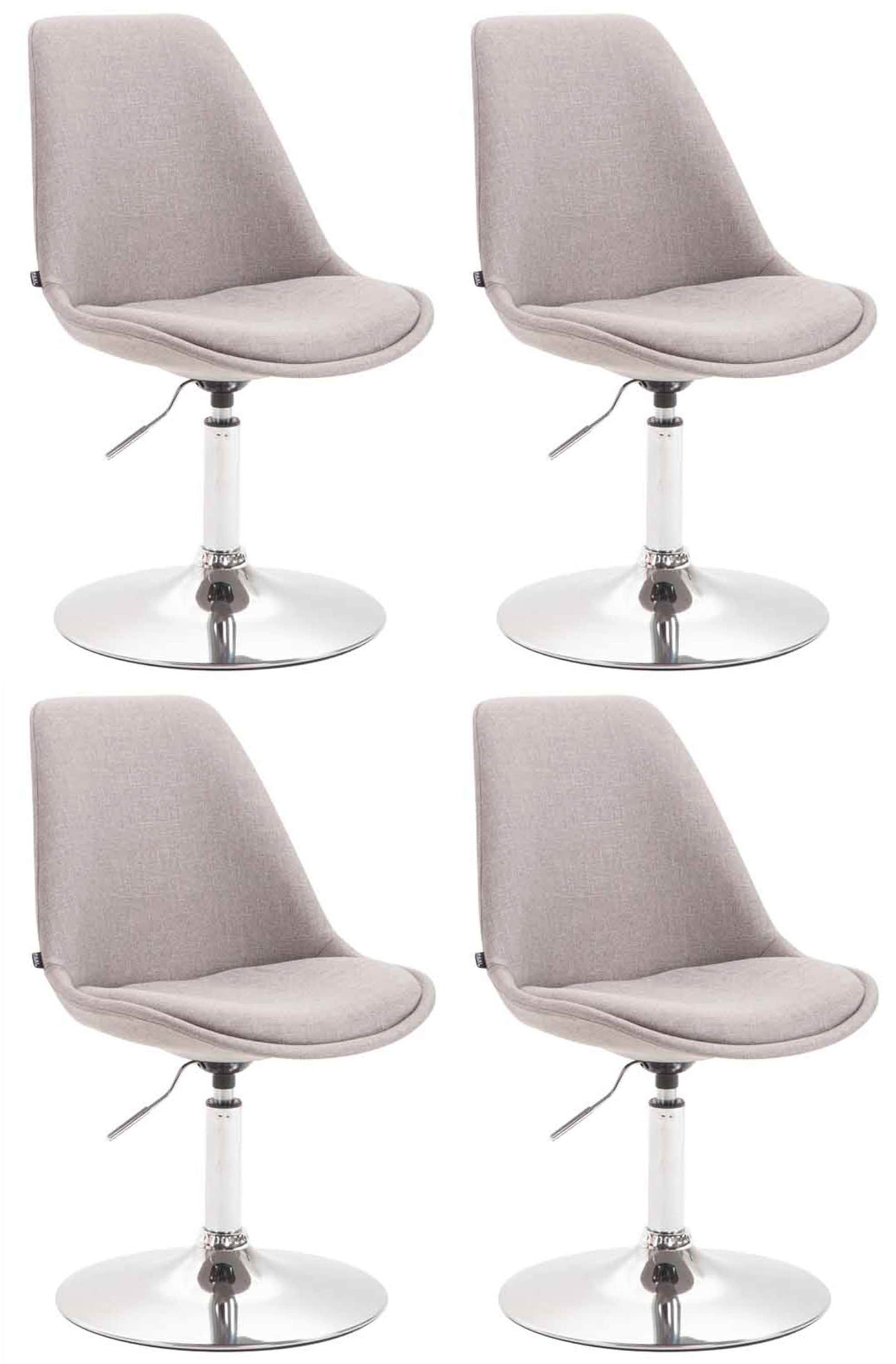 CLP 4er Set Esszimmerst&uuml;hle Maverick Stoff I h&ouml;henverstellbare Lehnst&uuml;hle I Drehst&uuml;hle mit Trompetenfu&szlig; 