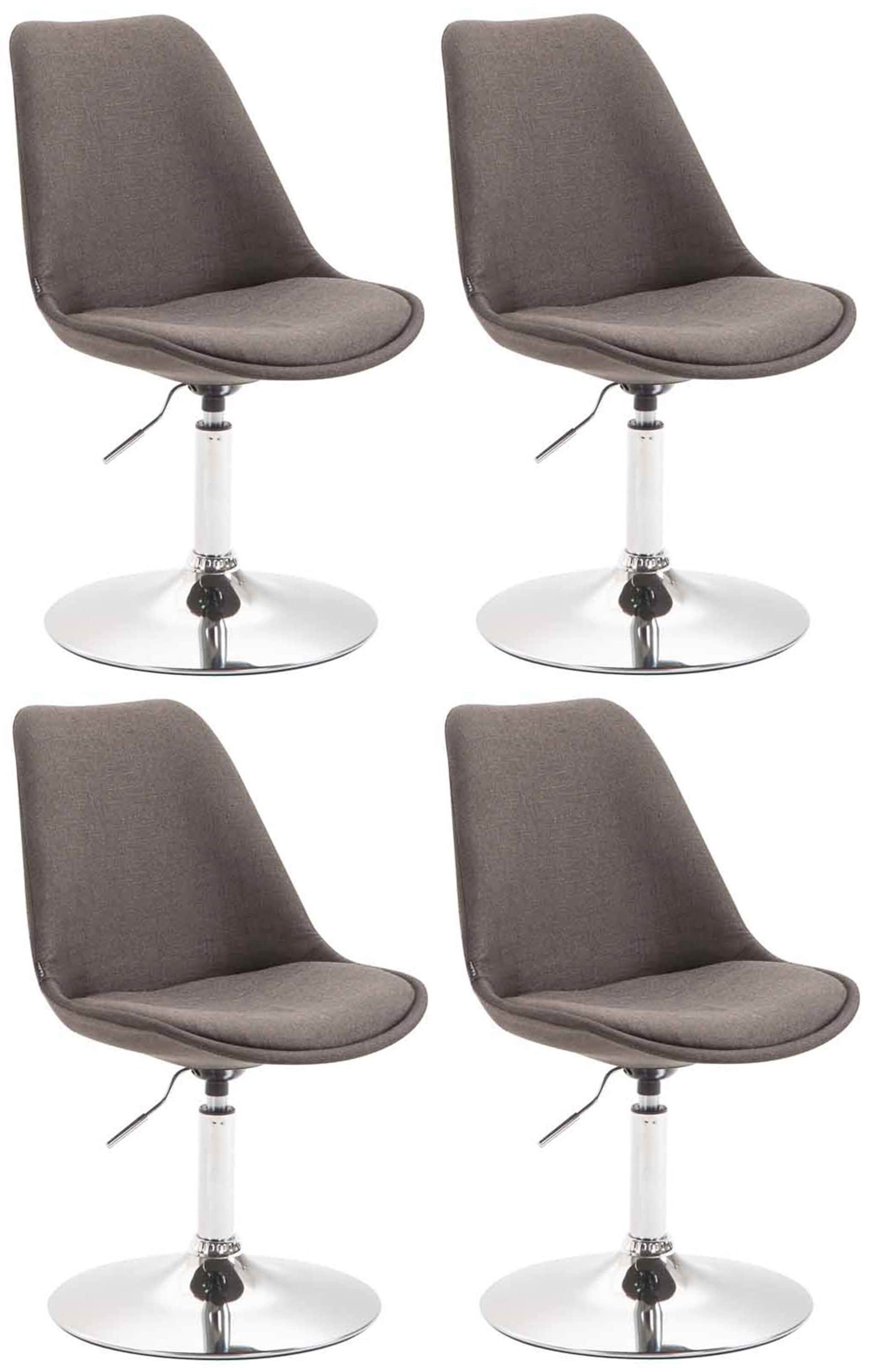 CLP 4er Set Esszimmerst&uuml;hle Maverick Stoff I h&ouml;henverstellbare Lehnst&uuml;hle I Drehst&uuml;hle mit Trompetenfu&szlig; 