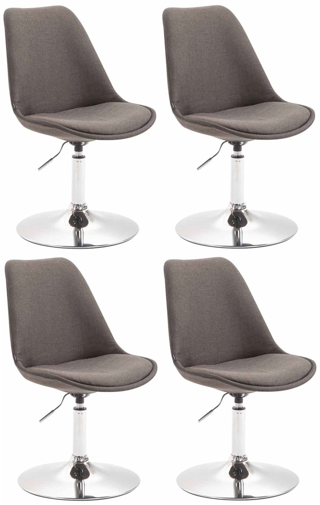 CLP 4er Set Stühle Maverick C Stoff Farbe: dunkelgrau, Gestell Farbe: chrom