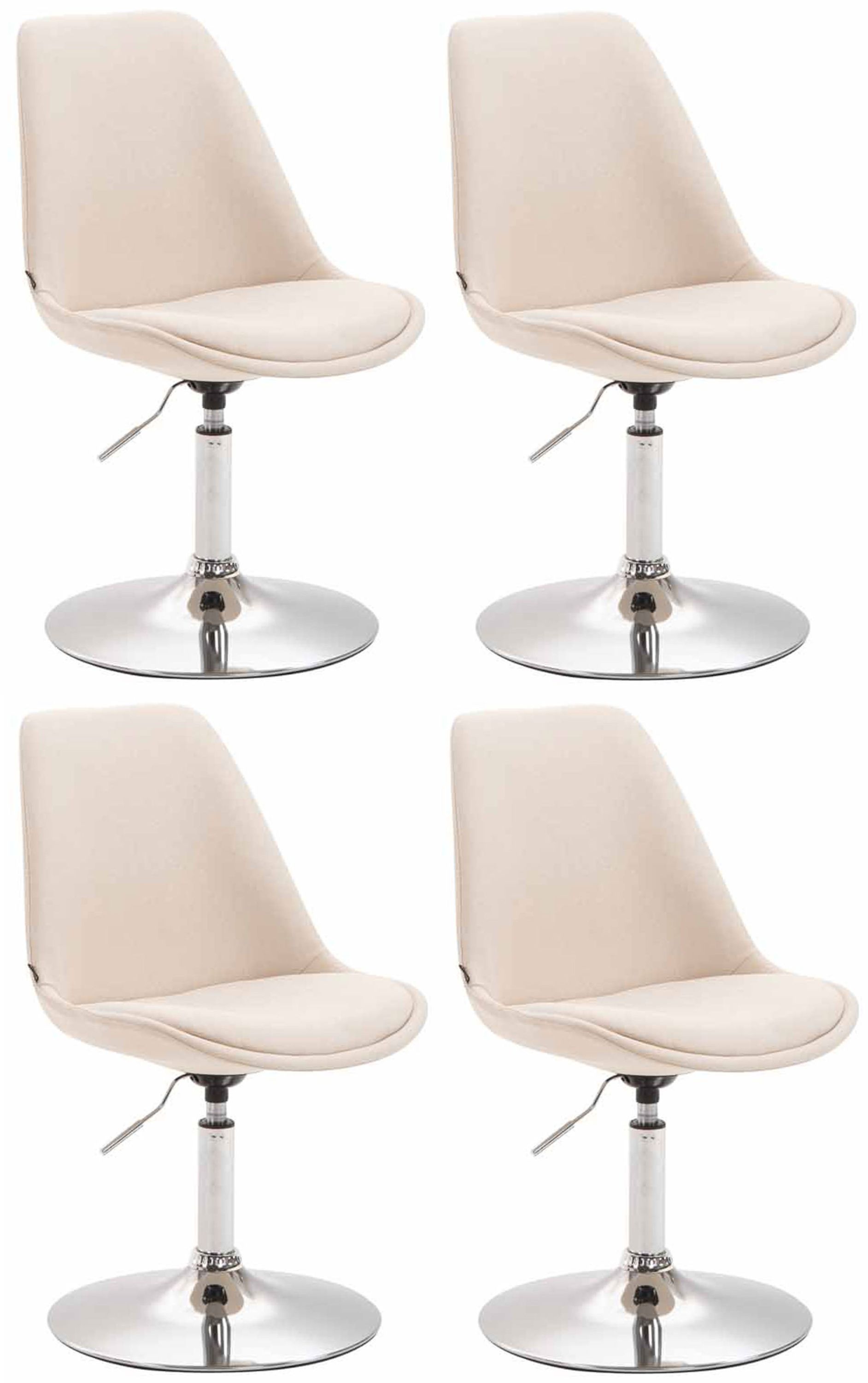 CLP 4er Set St&uuml;hle Maverick C Stoff - Farbe: creme, Gestellfarbe: chrom 