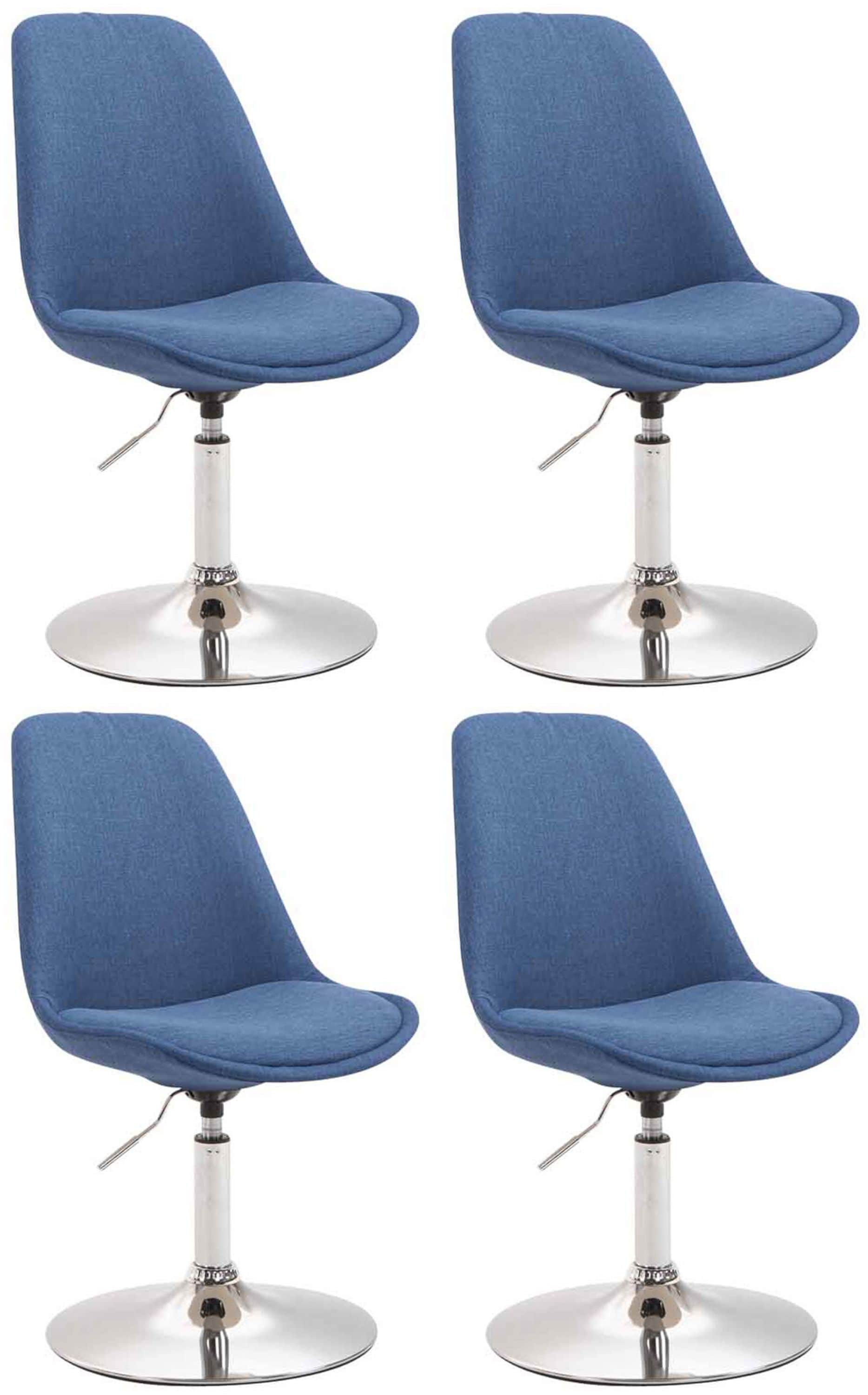 CLP 4er Set Esszimmerst&uuml;hle Maverick Stoff I h&ouml;henverstellbare Lehnst&uuml;hle I Drehst&uuml;hle mit Trompetenfu&szlig; 