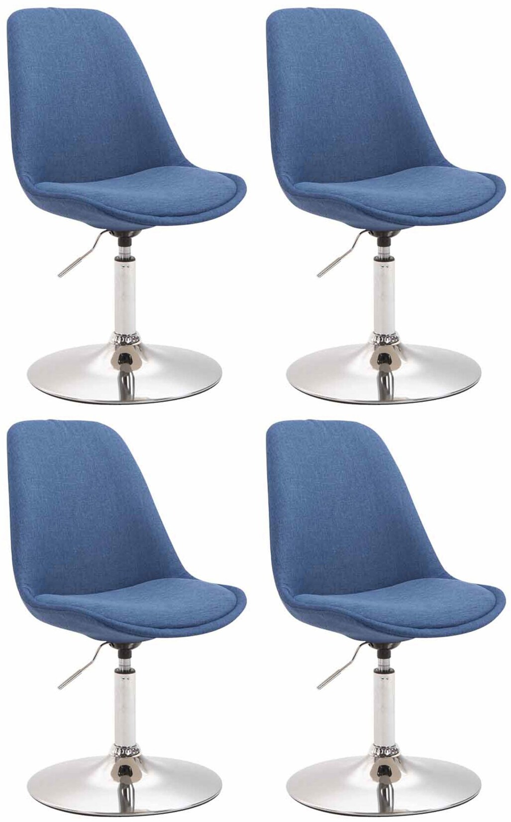 CLP 4er Set Stühle Maverick C Stoff Farbe: blau, Gestell Farbe: chrom