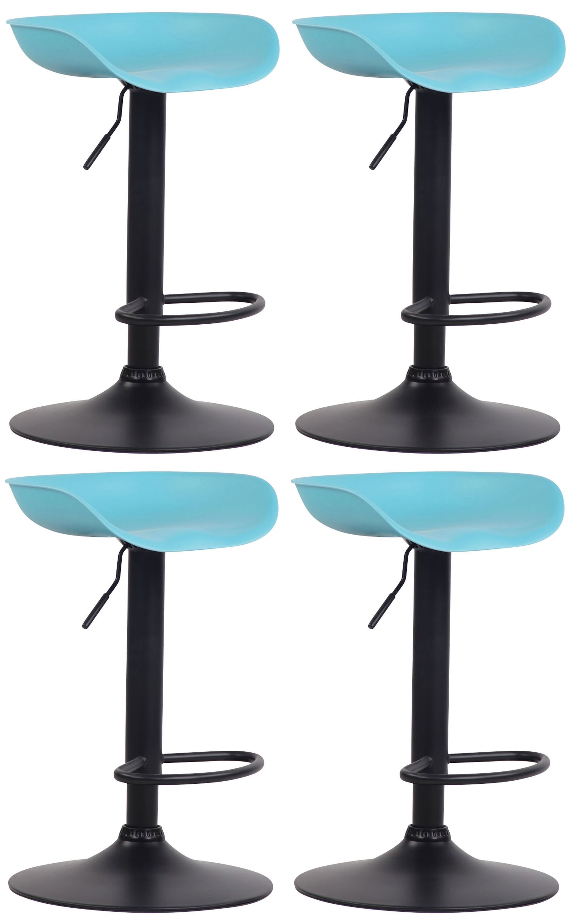 CLP 4er Set Barhocker Anaheim Kunststoff I Thekenhocker Mit Trompetenfu&szlig; I Barst&uuml;hle Mit Fu&szlig;st&uuml;tze I Thekenst&uuml;hle 