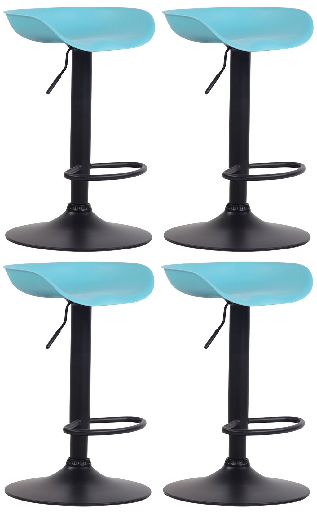 CLP 4er Set Barhocker Anaheim Kunststoff schwarz Farbe: blau, Gestell Farbe: schwarz