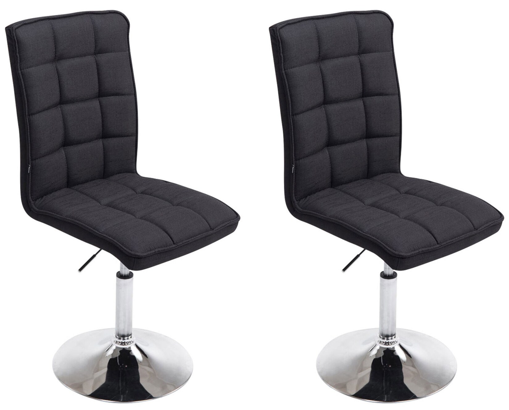 CLP 2er Set Esszimmerstühle Peking V2 Stoff Farbe: schwarz