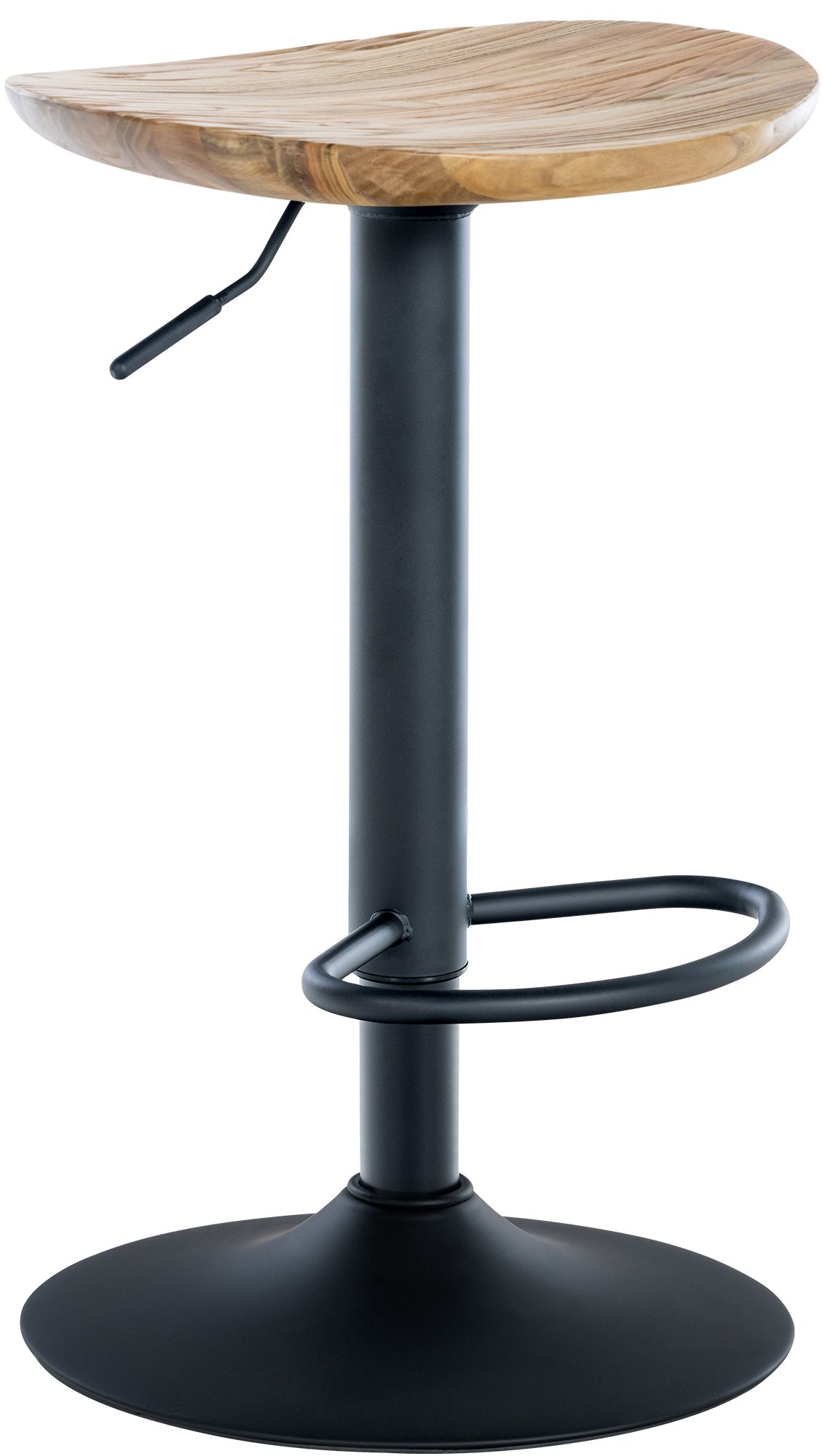CLP Barhocker Skelde I H&ouml;henverstellbarer Barstuhl Mit Fu&szlig;st&uuml;tze I Massivholz-Sitz 