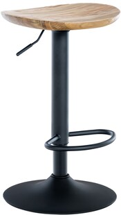 CLP Barhocker Skelde I Höhenverstellbarer Barstuhl Mit Fußstütze I Massivholz-Sitz 