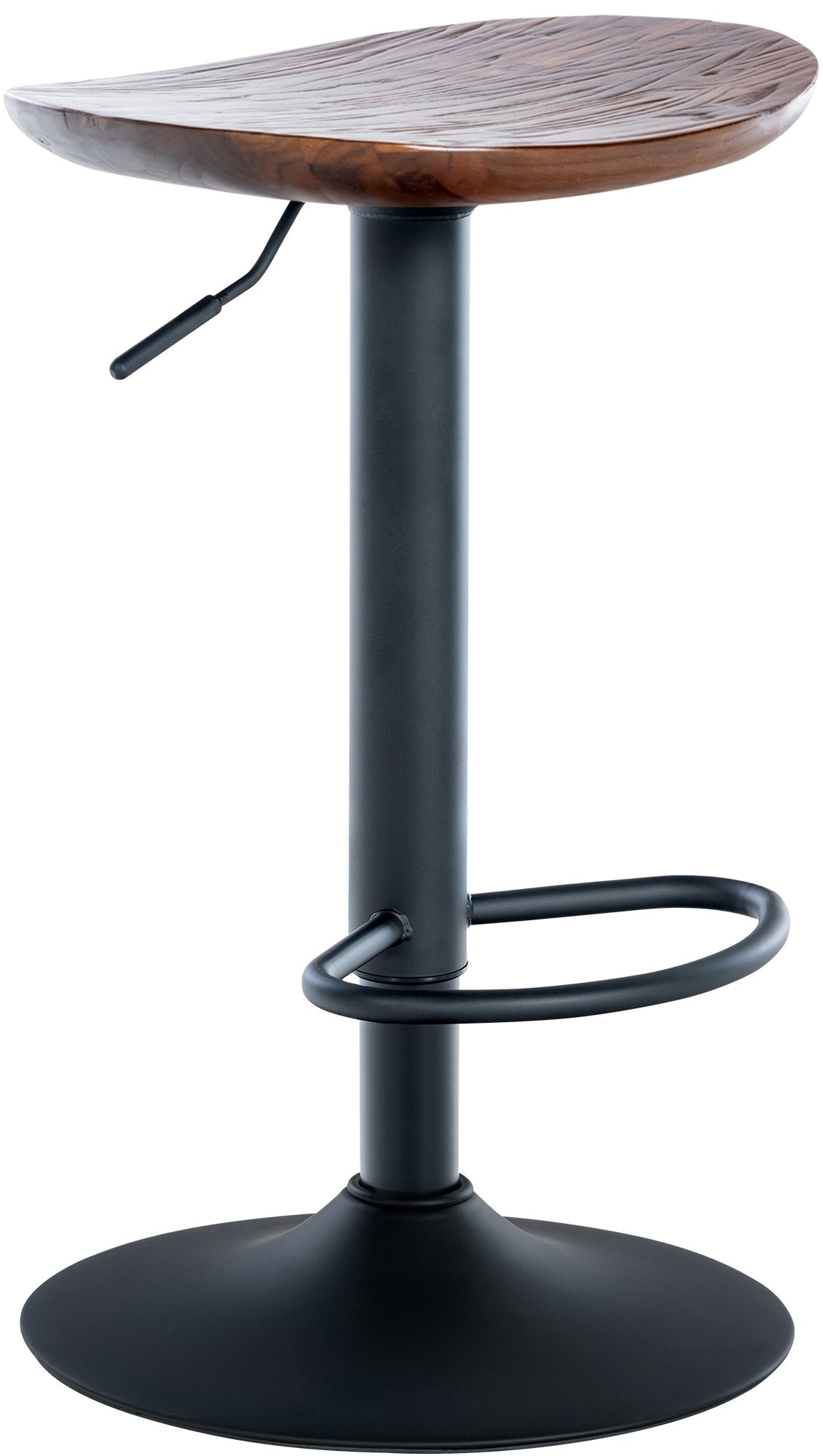 CLP Barhocker Skelde I H&ouml;henverstellbarer Barstuhl Mit Fu&szlig;st&uuml;tze I Massivholz-Sitz 