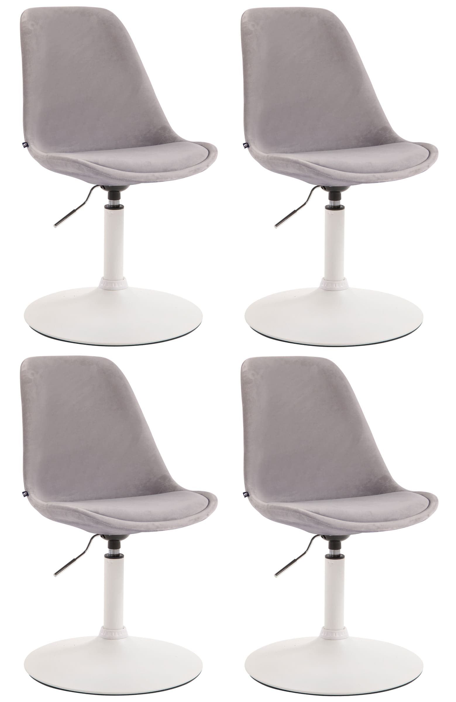 CLP 4er Set Esszimmerst&uuml;hle Maverick Samt I Lehnst&uuml;hle Mit Trompetenfu&szlig; I H&ouml;henverstellbar Und Drehbar 