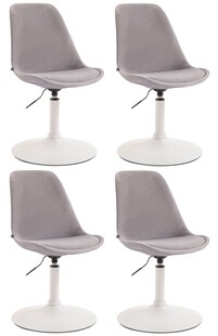 CLP 4er Set Esszimmerstühle Maverick Samt I Lehnstühle Mit Trompetenfuß I Höhenverstellbar Und Drehbar 