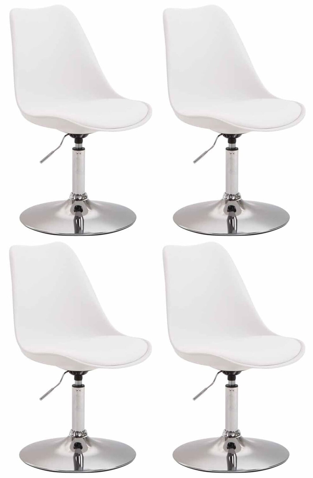 CLP 4er Set Esszimmerstühle Maverick C Kunststoff Farbe: weiß, Gestell Farbe: chrom