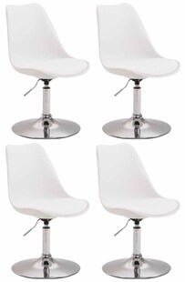 CLP 4er Set Esszimmerstühle Maverick Kunststoff I Lehnstühle Mit Trompetenfuß I Höhenverstellbar Und Drehbar 