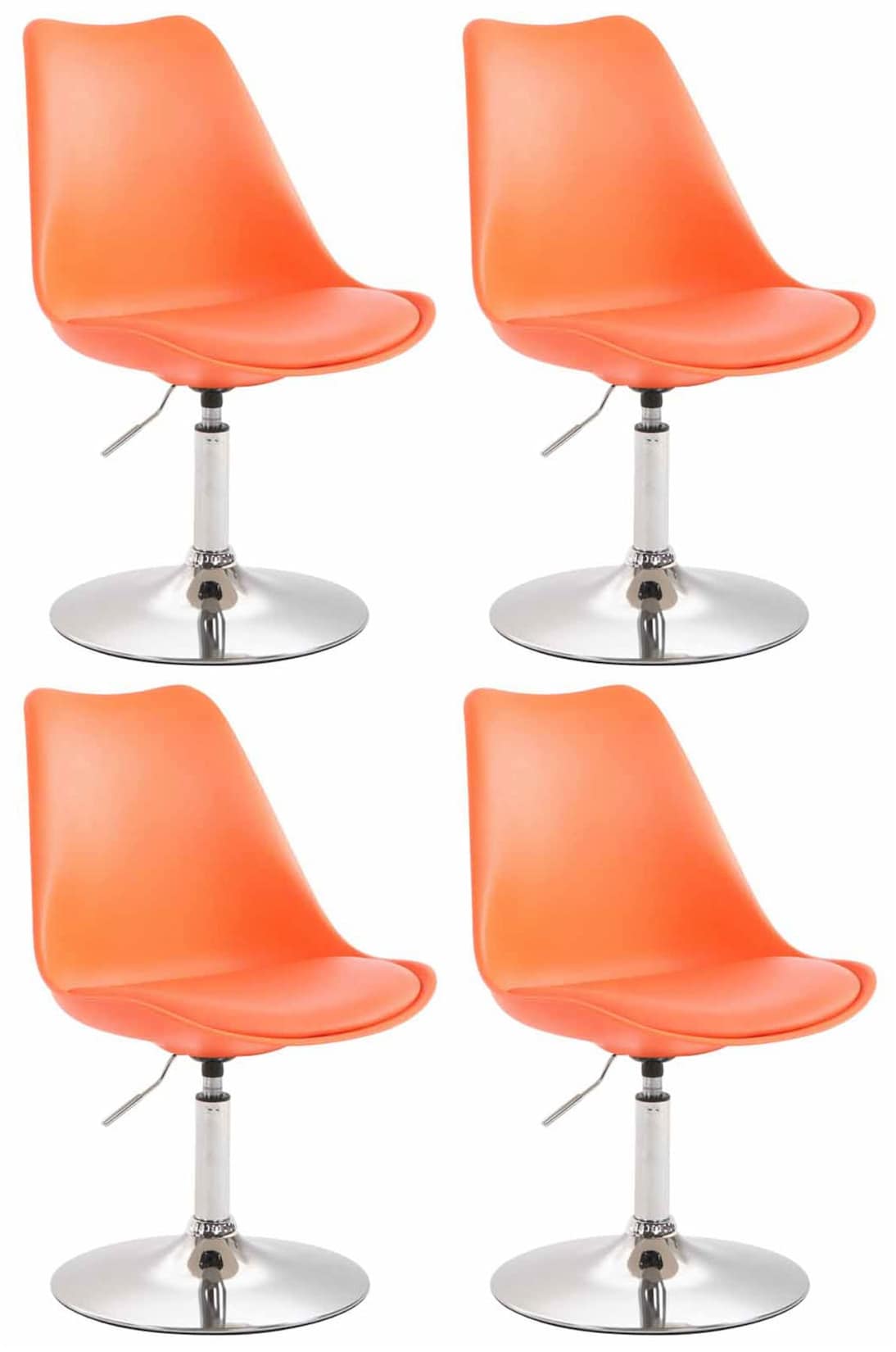 CLP 4er Set Esszimmerstühle Maverick C Kunststoff Farbe: orange, Gestell Farbe: chrom