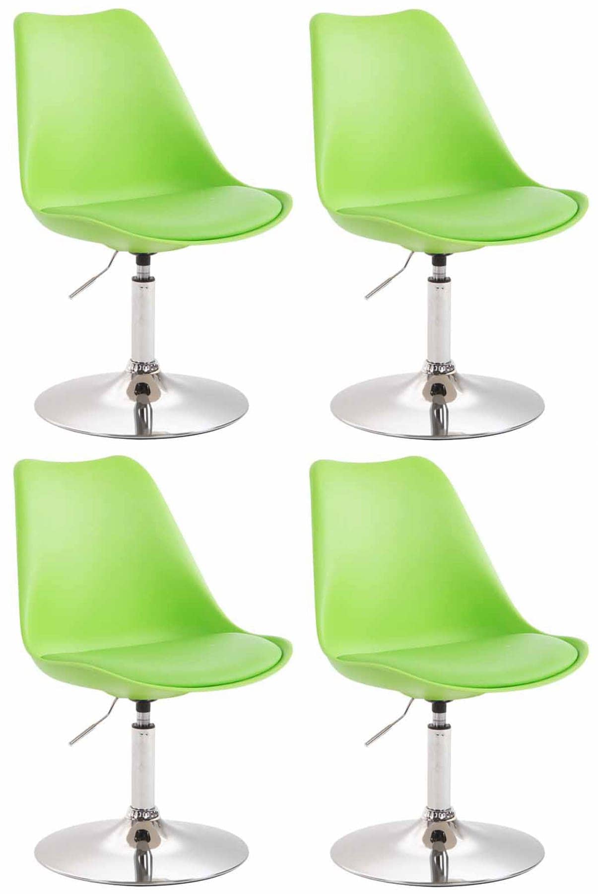 CLP 4er Set Esszimmerst&uuml;hle Maverick Kunststoff I Lehnst&uuml;hle Mit Trompetenfu&szlig; I H&ouml;henverstellbar Und Drehbar 