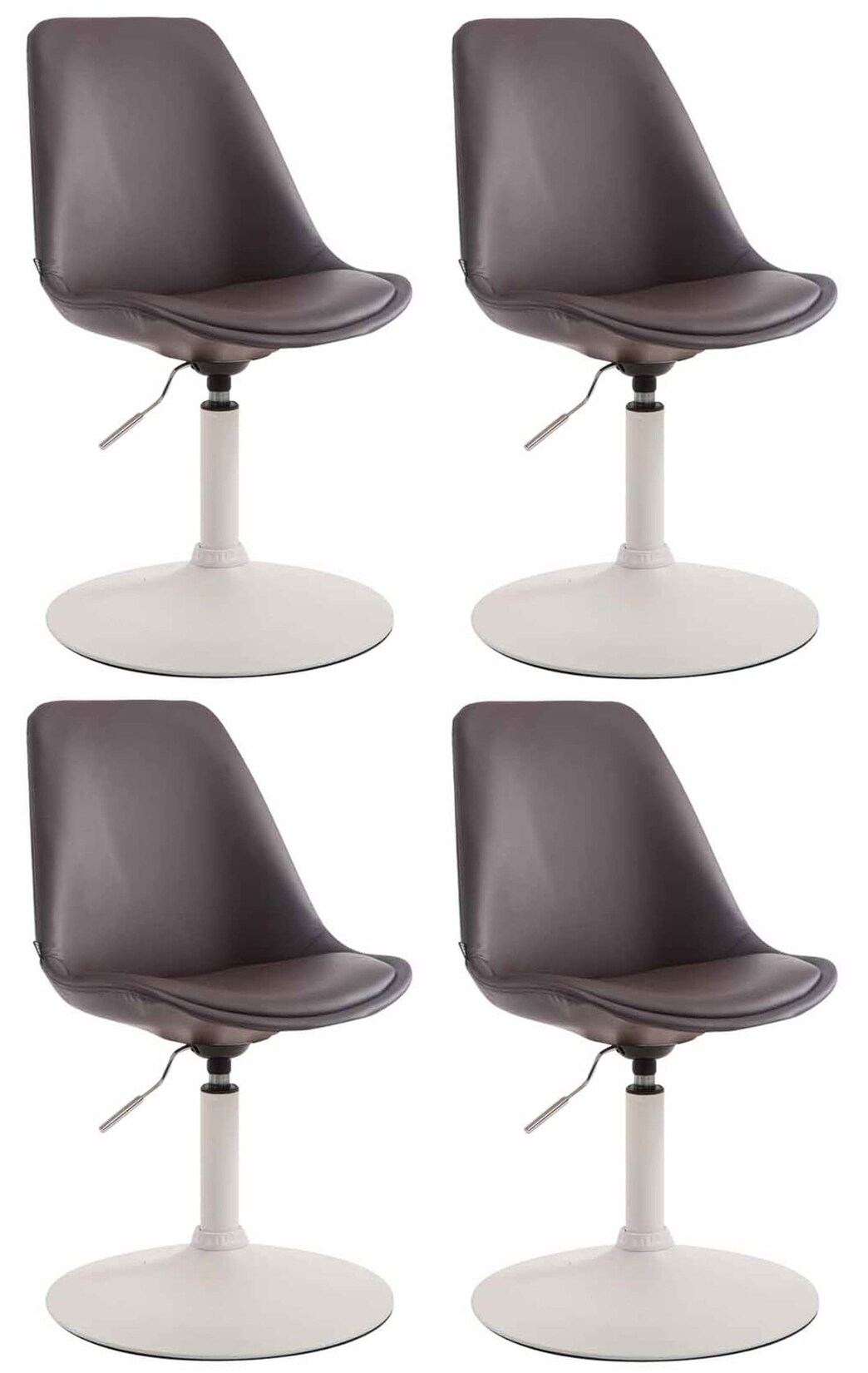 Lot de 4 chaise clp interieur non pliable H. 76 cm en metal blanc