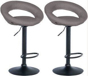 CLP 2er Set Barhocker Olinda Stoffbezug I Barstühle höhenverstellbar und drehbar I Thekenhocker mit Rückenlehnen 