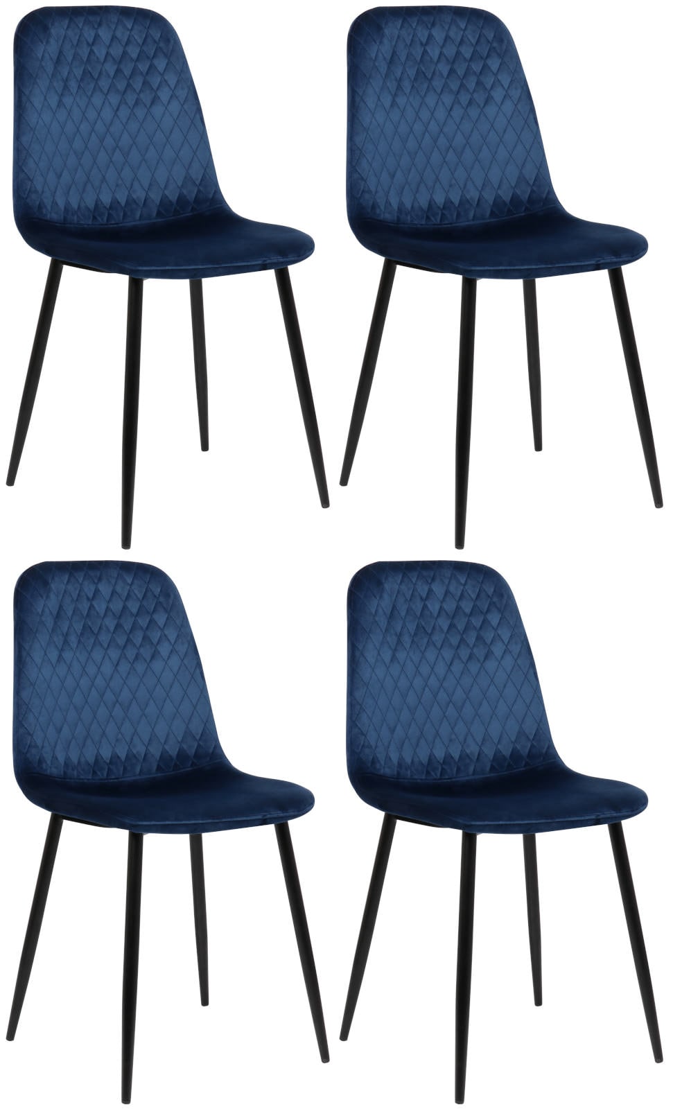 CLP 4er Set Esszimmerstuhl gepolstert Giverny, Stoffstuhl mit Ziern&auml;hten und Bodenschonern, Sessel belastbar bis 150 kg 